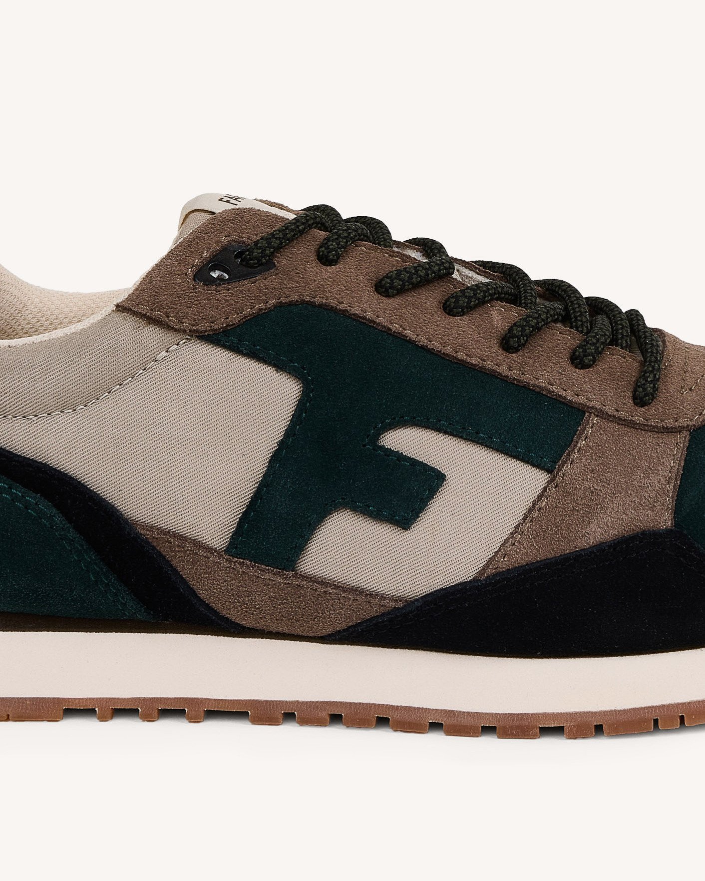 Baskets vert foncé & taupe - ELM
