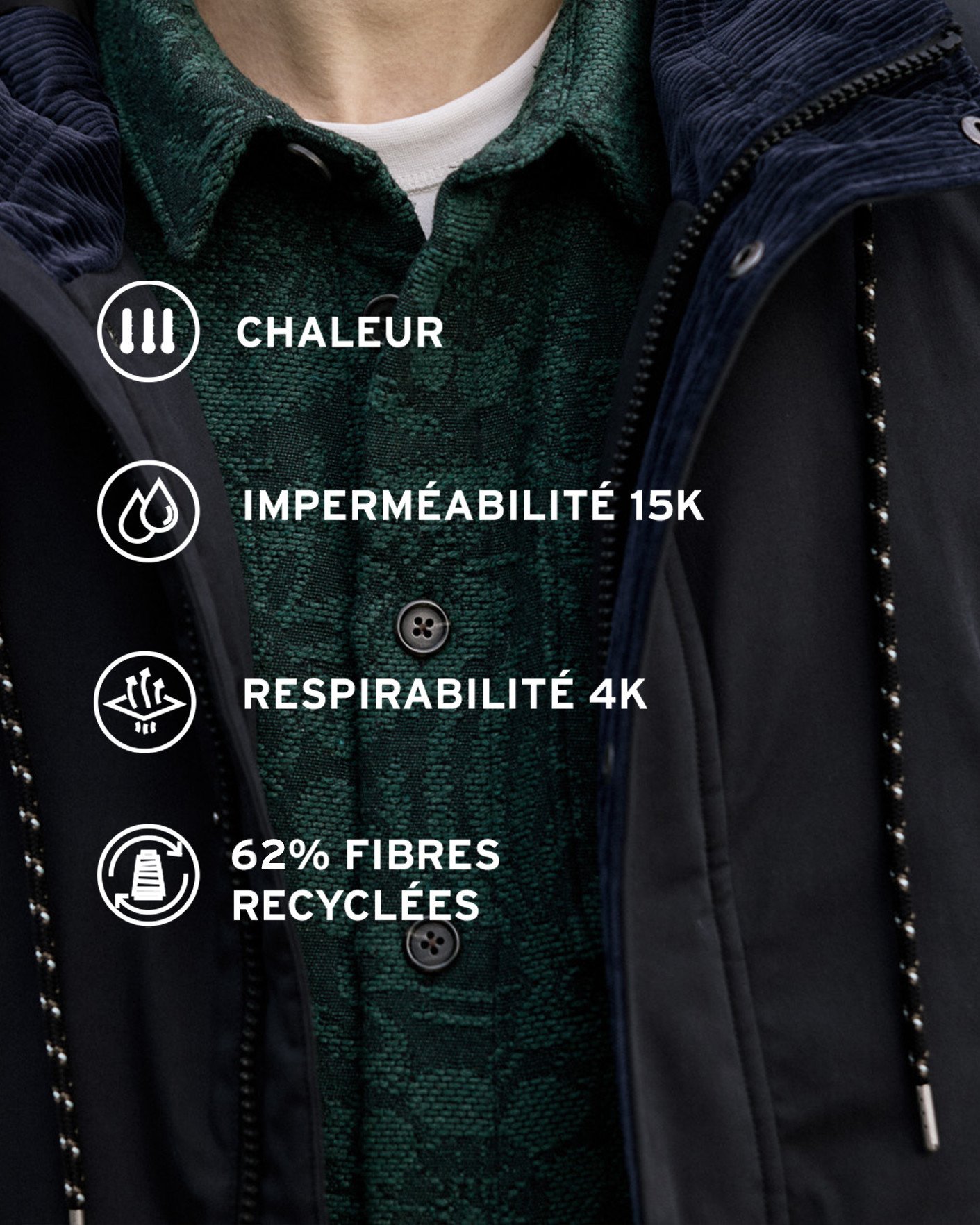 Parka imperméable ultra chaude noire - CHEVERNY