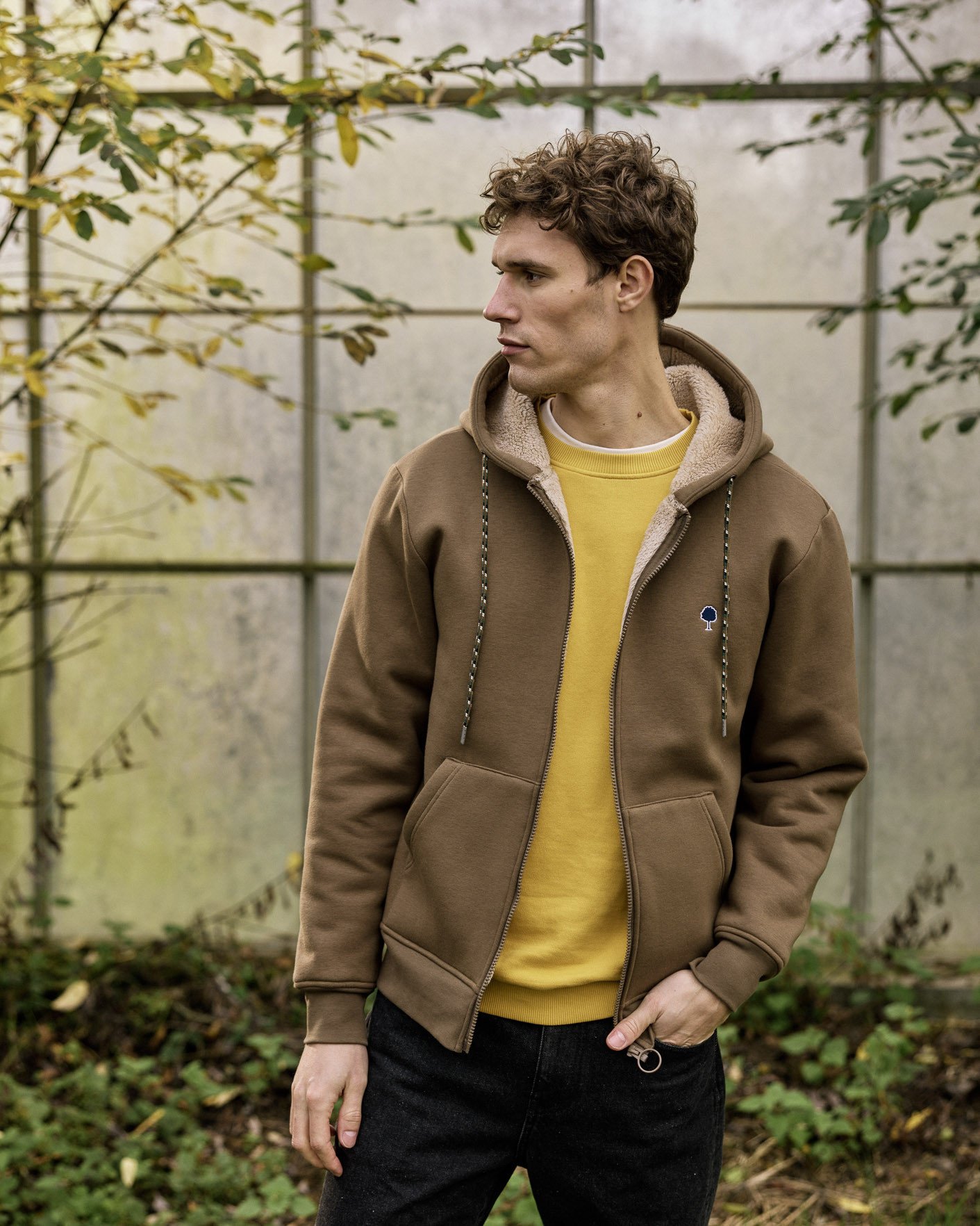 Sweat zippé marron coton - MEYGAL