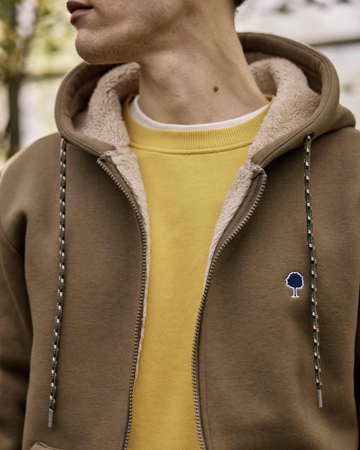 Sweat zippé marron coton - MEYGAL