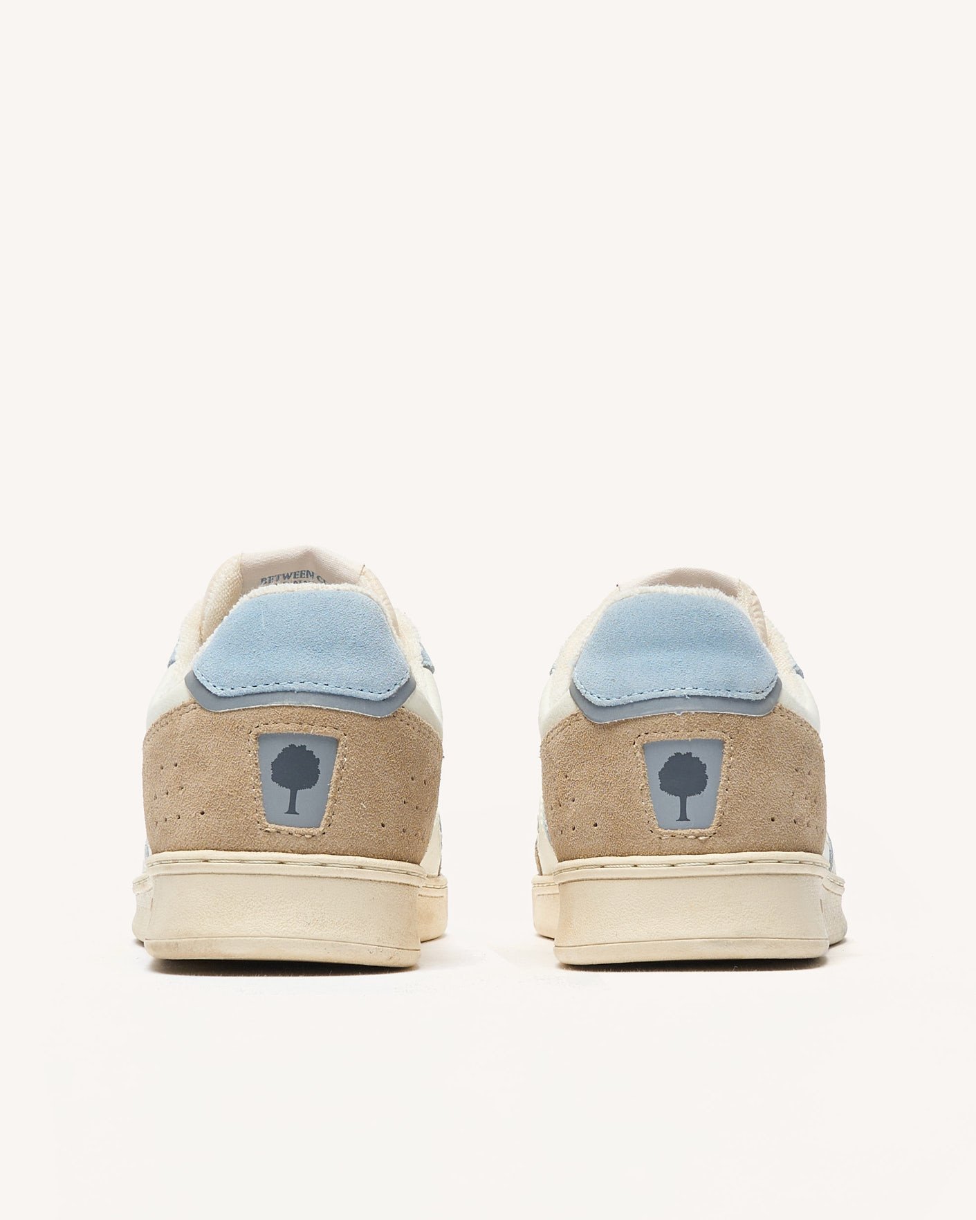 Baskets écrues & bleu, cuir & suède - COMMUTE 1