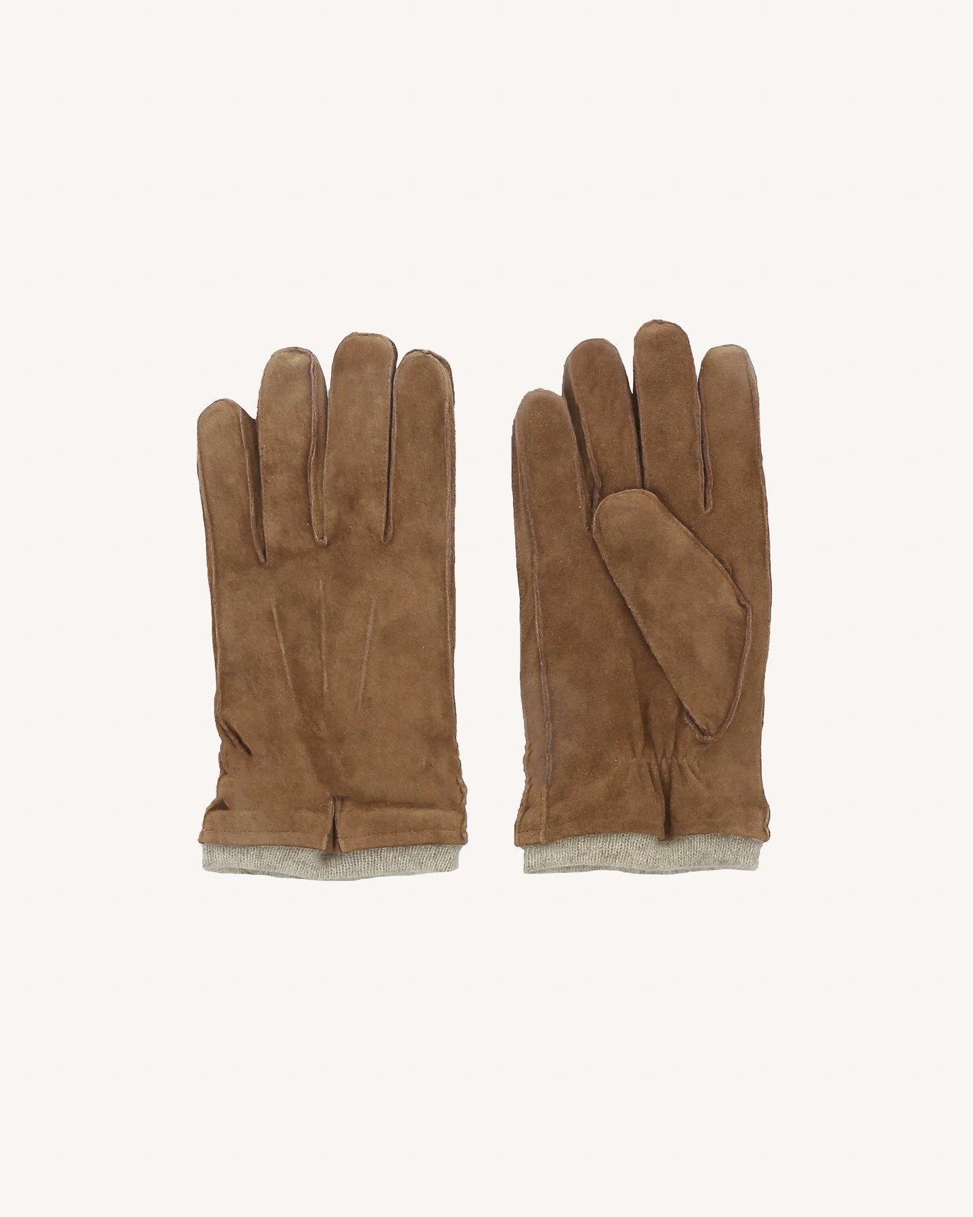 Gants en cuir doublé laine camel - GLOVES
