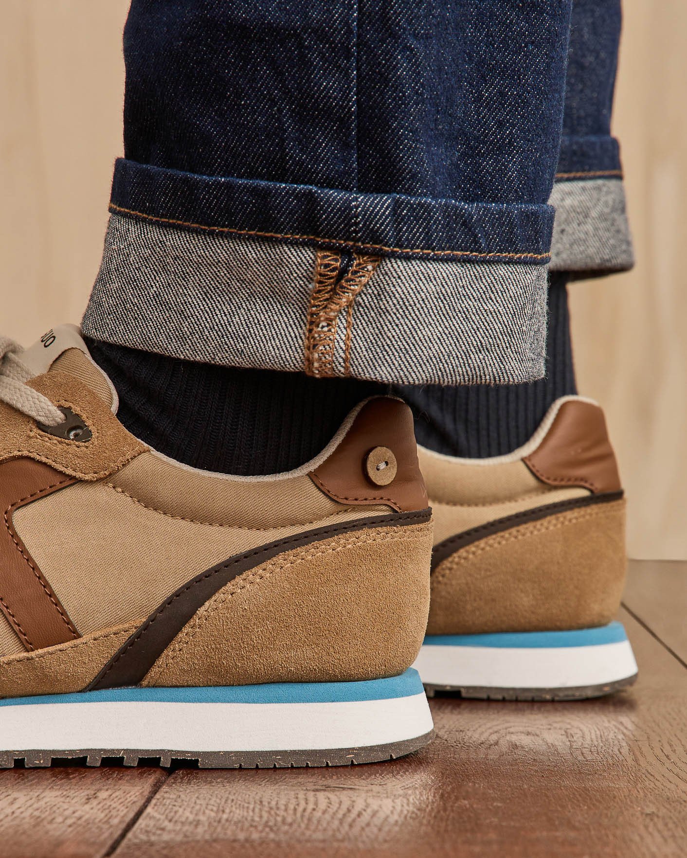 Baskets camel cuir & suède - ELM