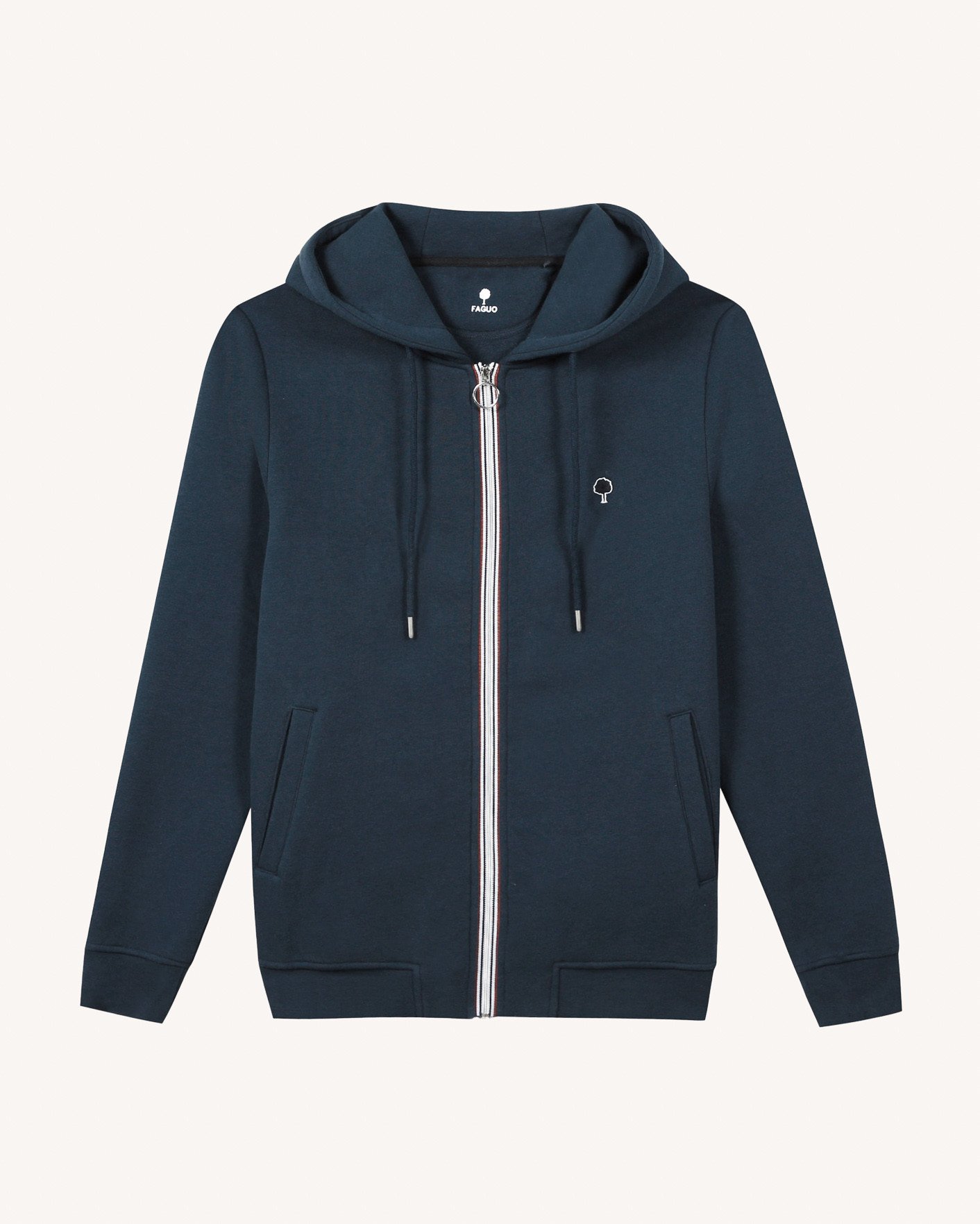 Sweat zippé bleu marine coton - MESNIL