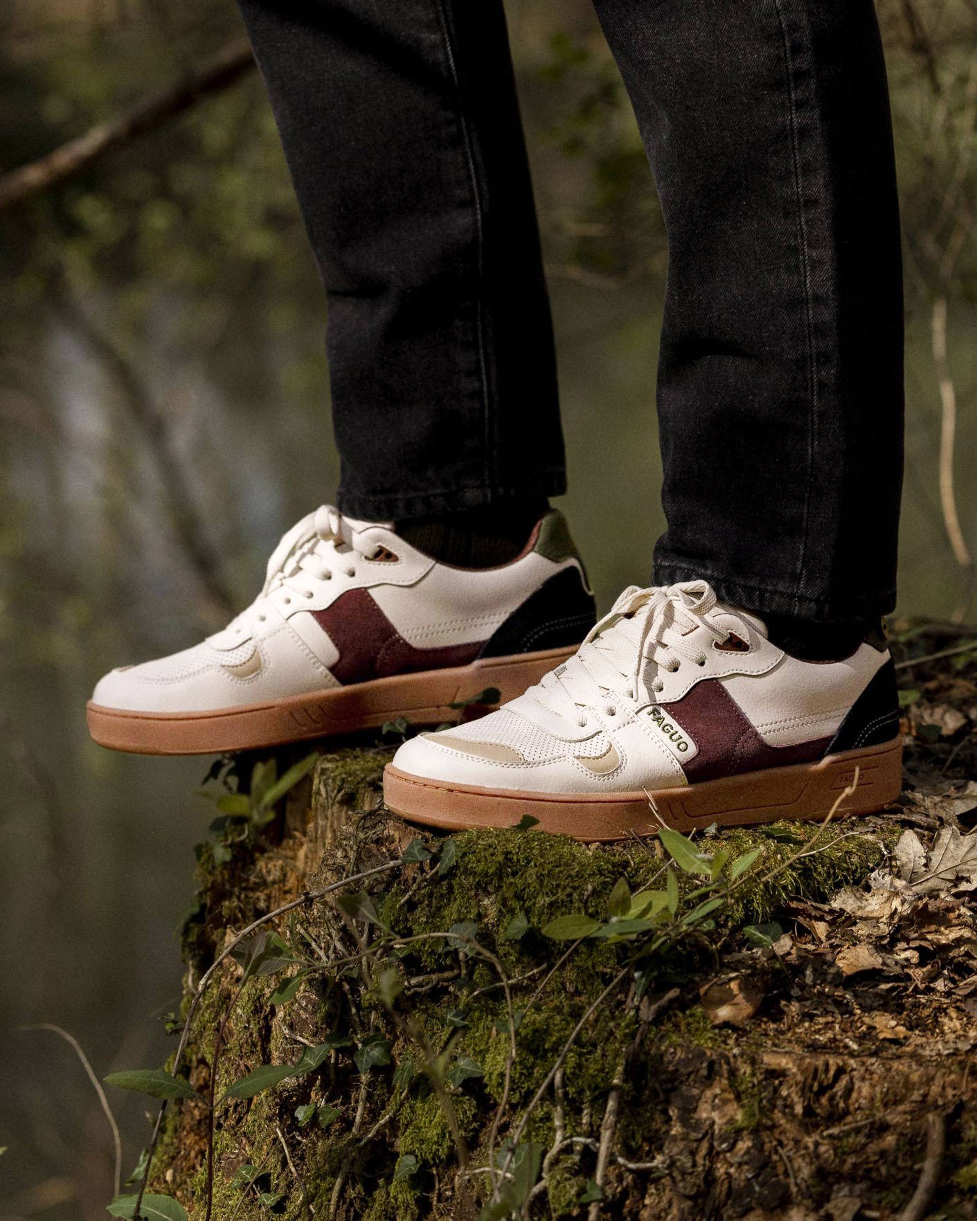 Baskets écrues & marron cuir - CEIBA