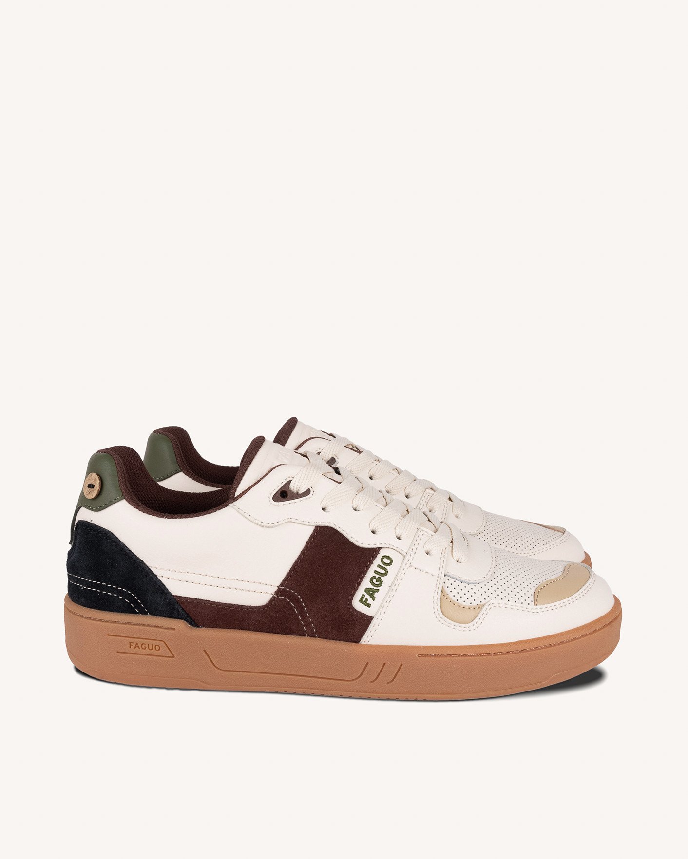 Baskets écrues & marron cuir - CEIBA