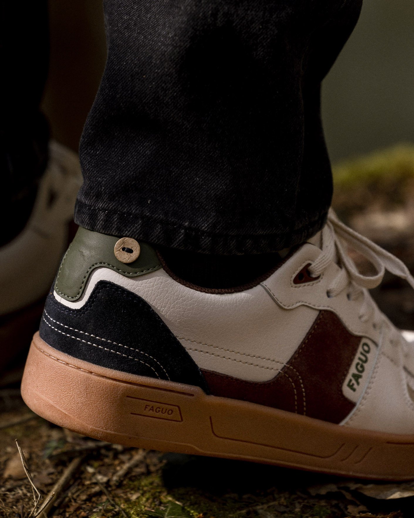 Baskets écrues & marron cuir - CEIBA