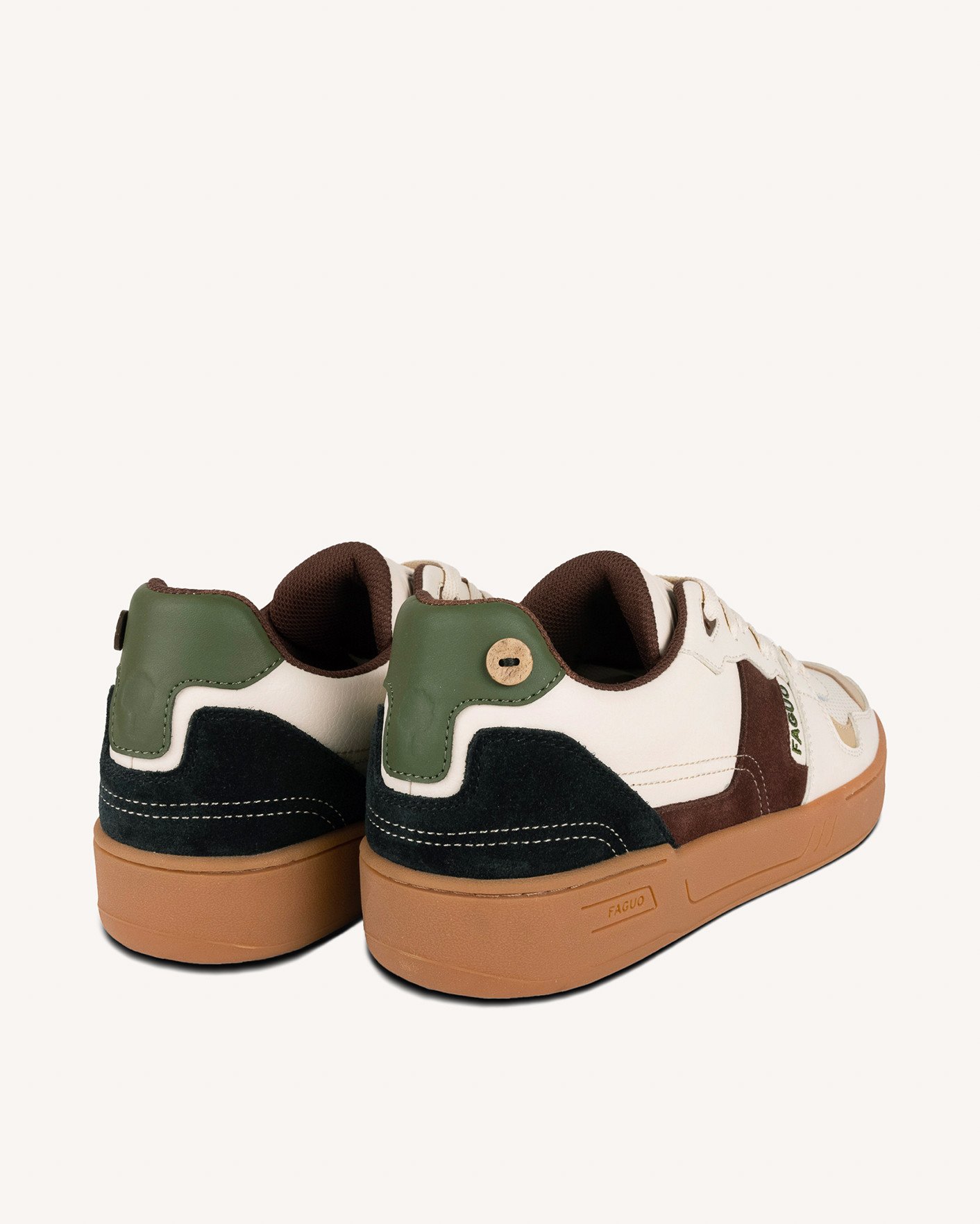 Baskets écrues & marron cuir - CEIBA