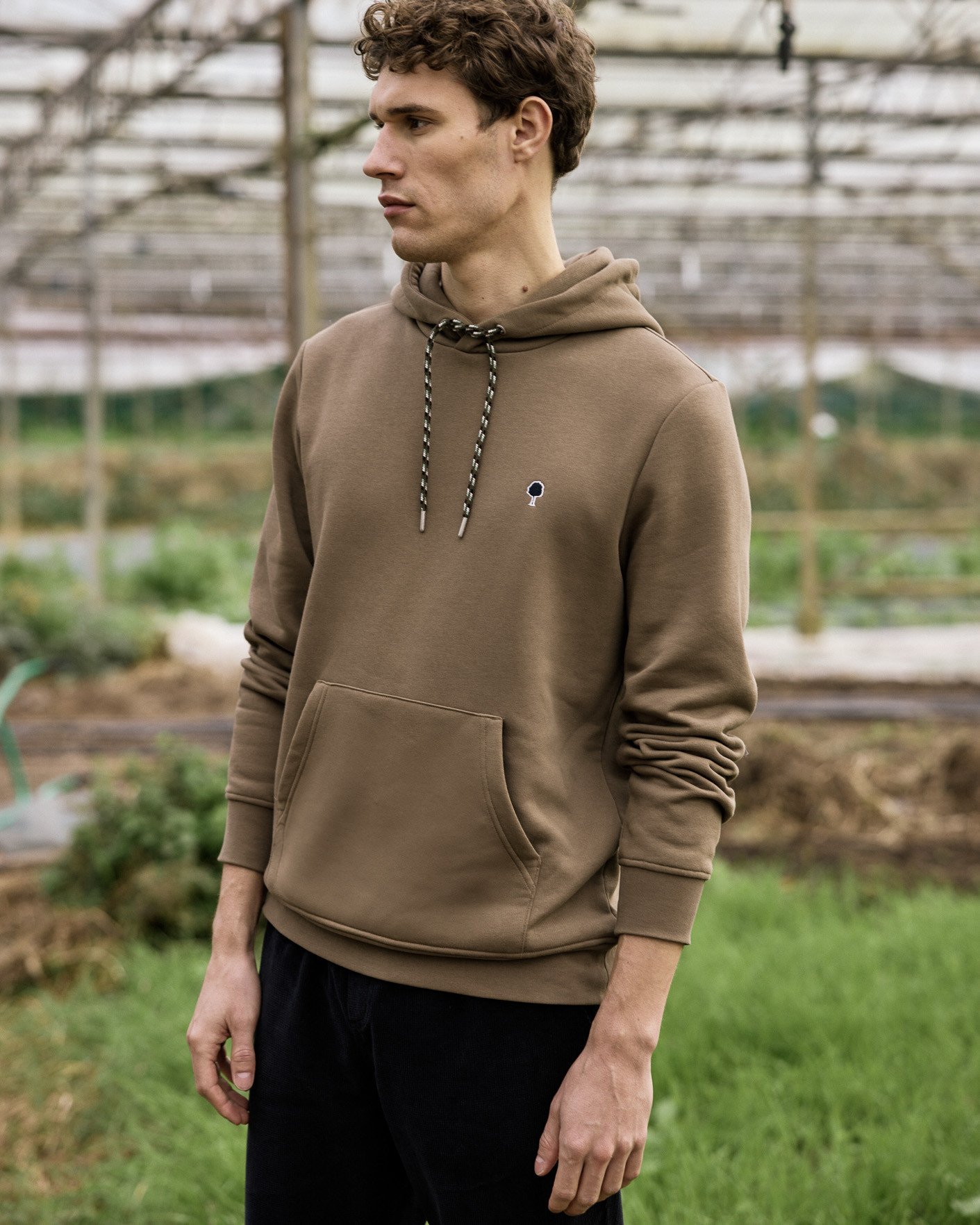 Sweat à capuche marron coton - DIRAC