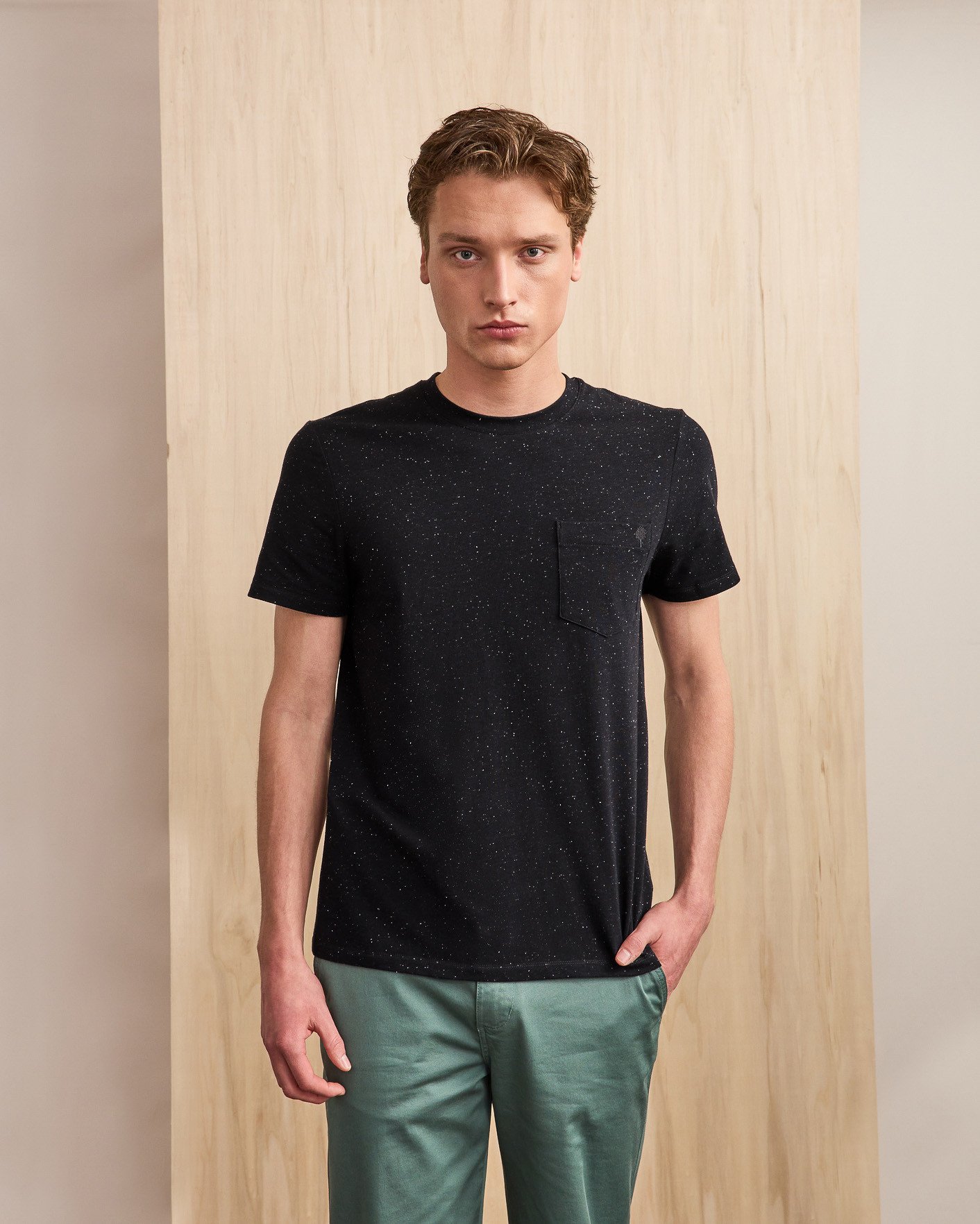 T-shirt bleu marine & écru coton - OLONNE