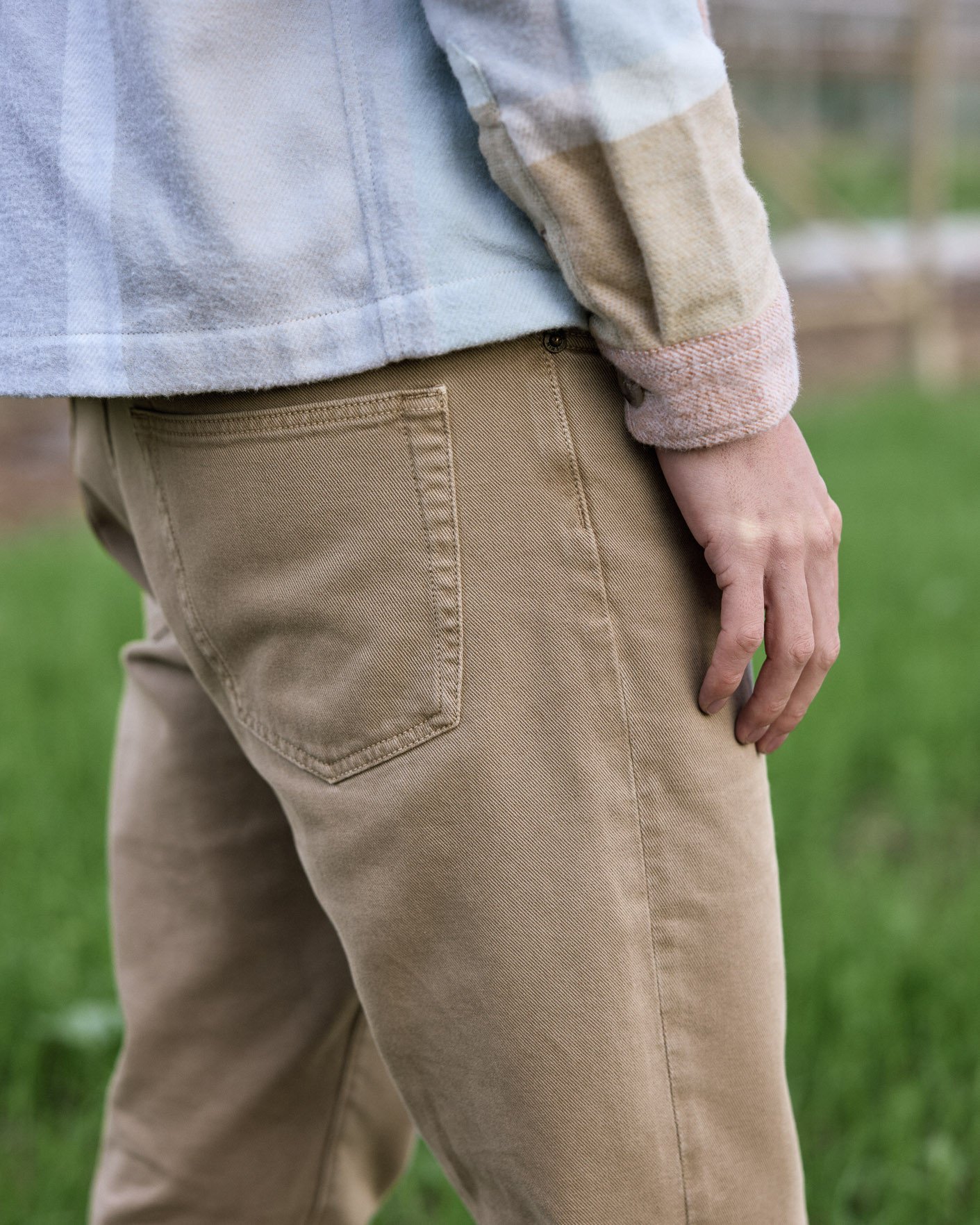 Jean fuselé beige coton - TAPERED