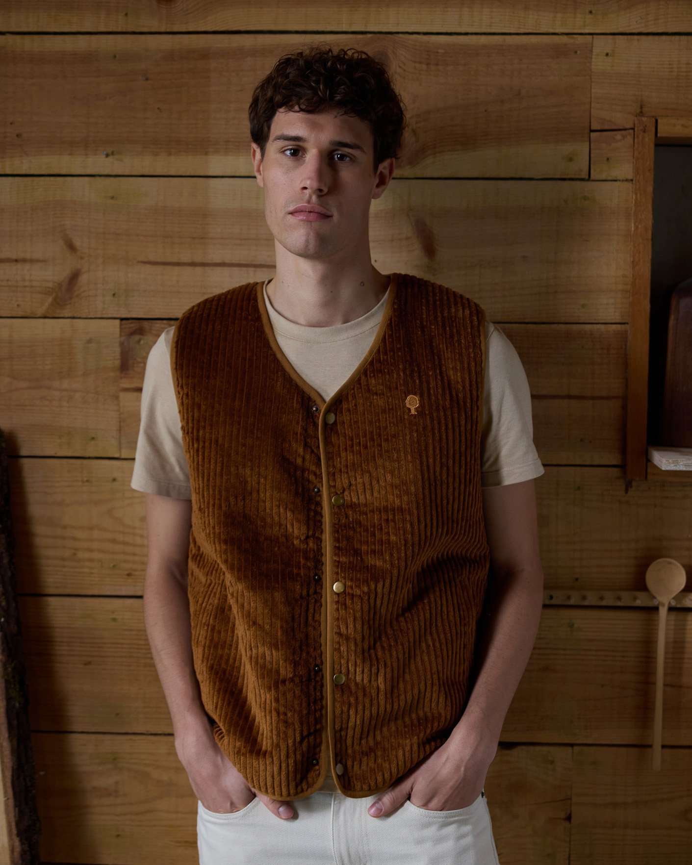 Veste sans manches coton camel - ESTEREL