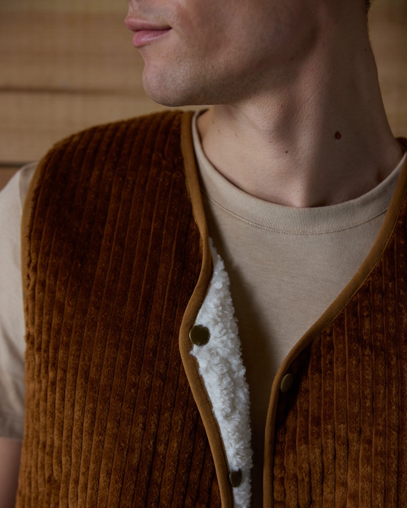 Veste sans manches coton camel - ESTEREL