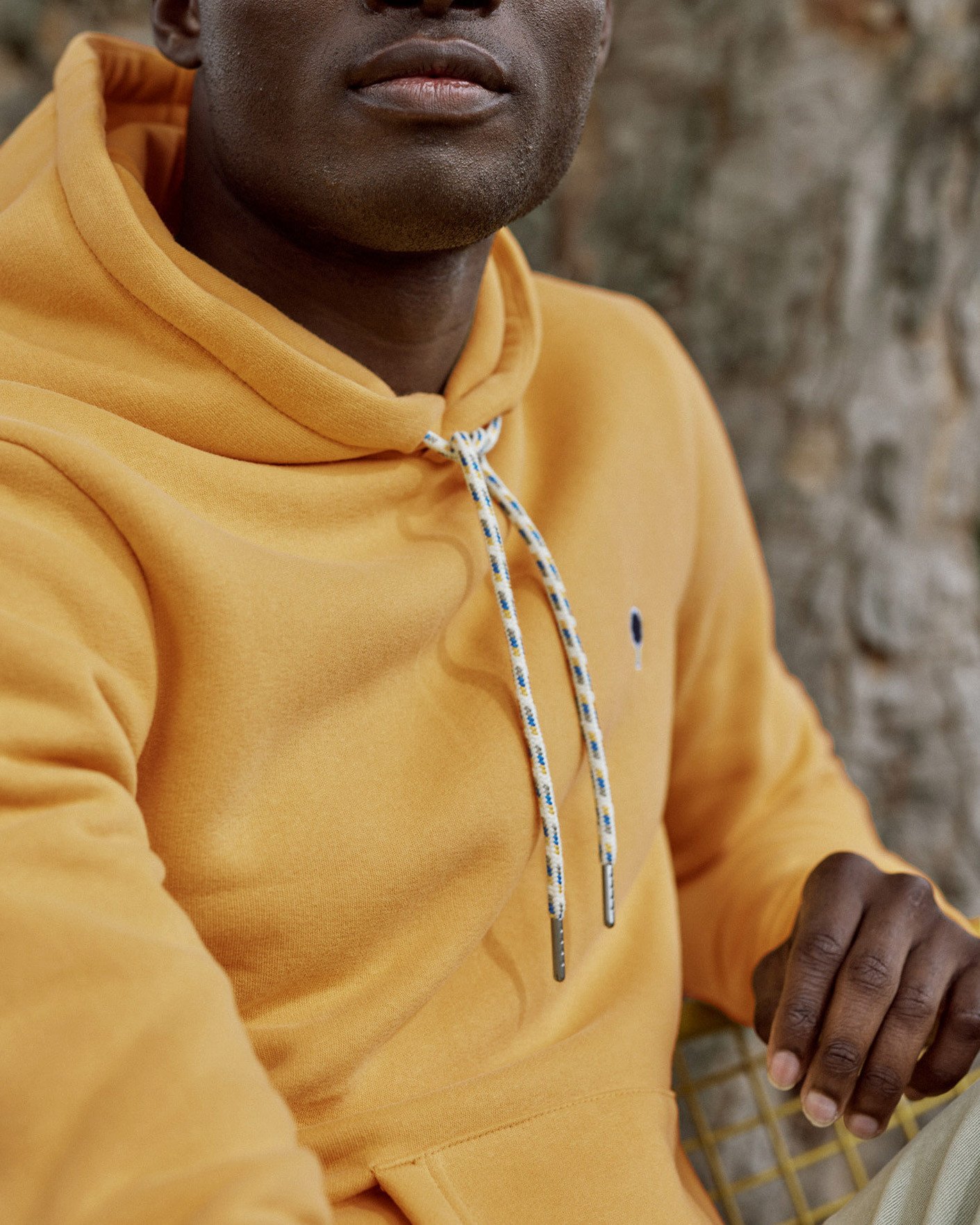 Sweat à capuche ocre coton - DIRAC