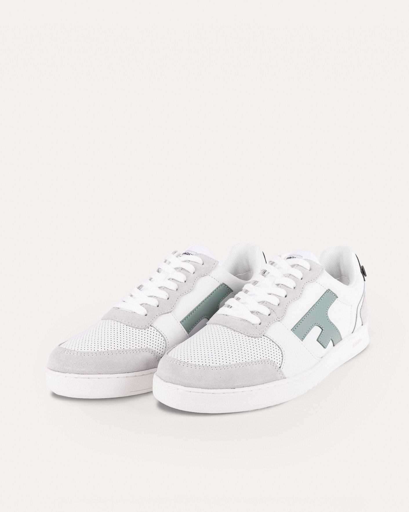 Baskets blanches & bleu pastel cuir - HAZEL