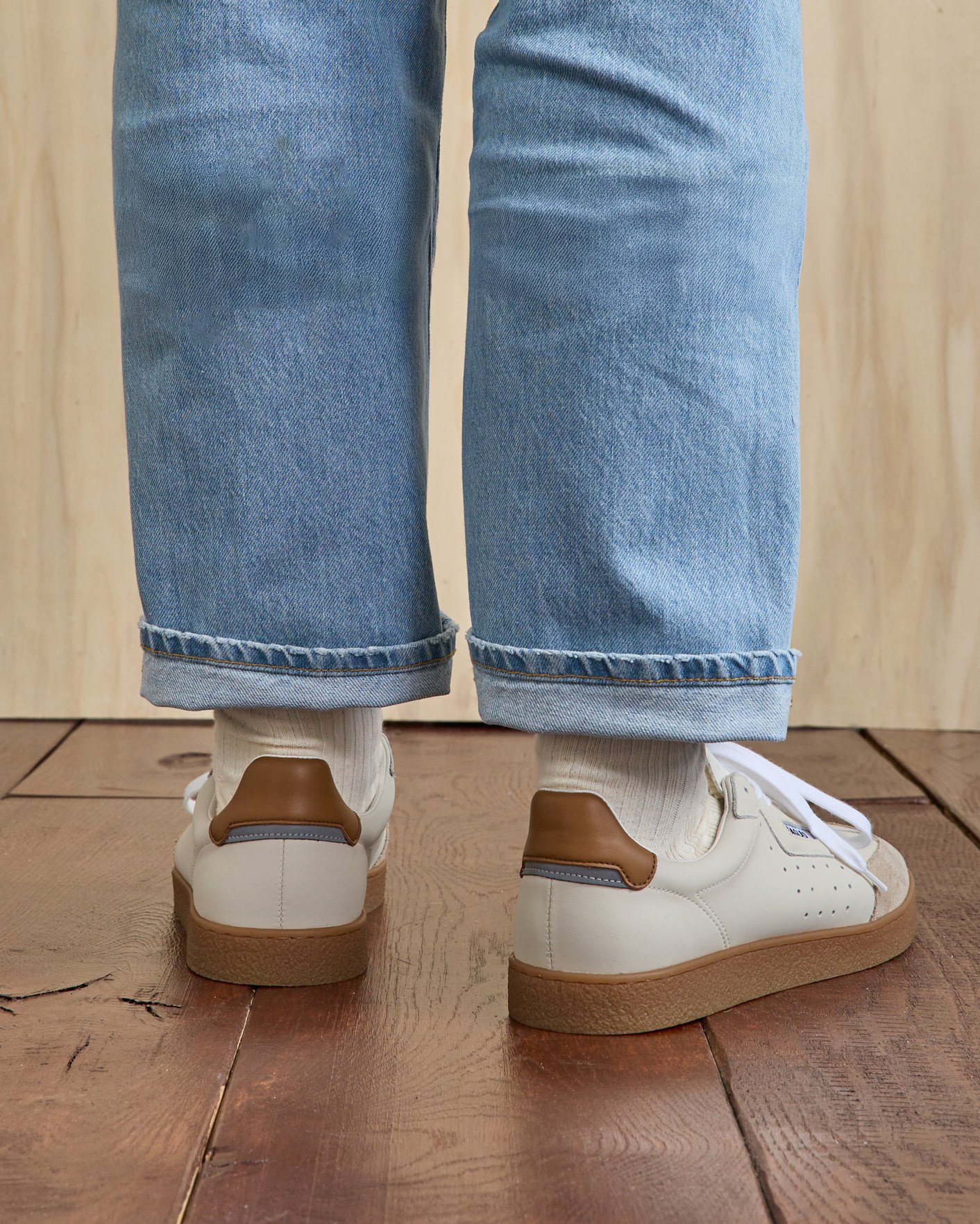 Baskets crème & camel suède - LUMBO