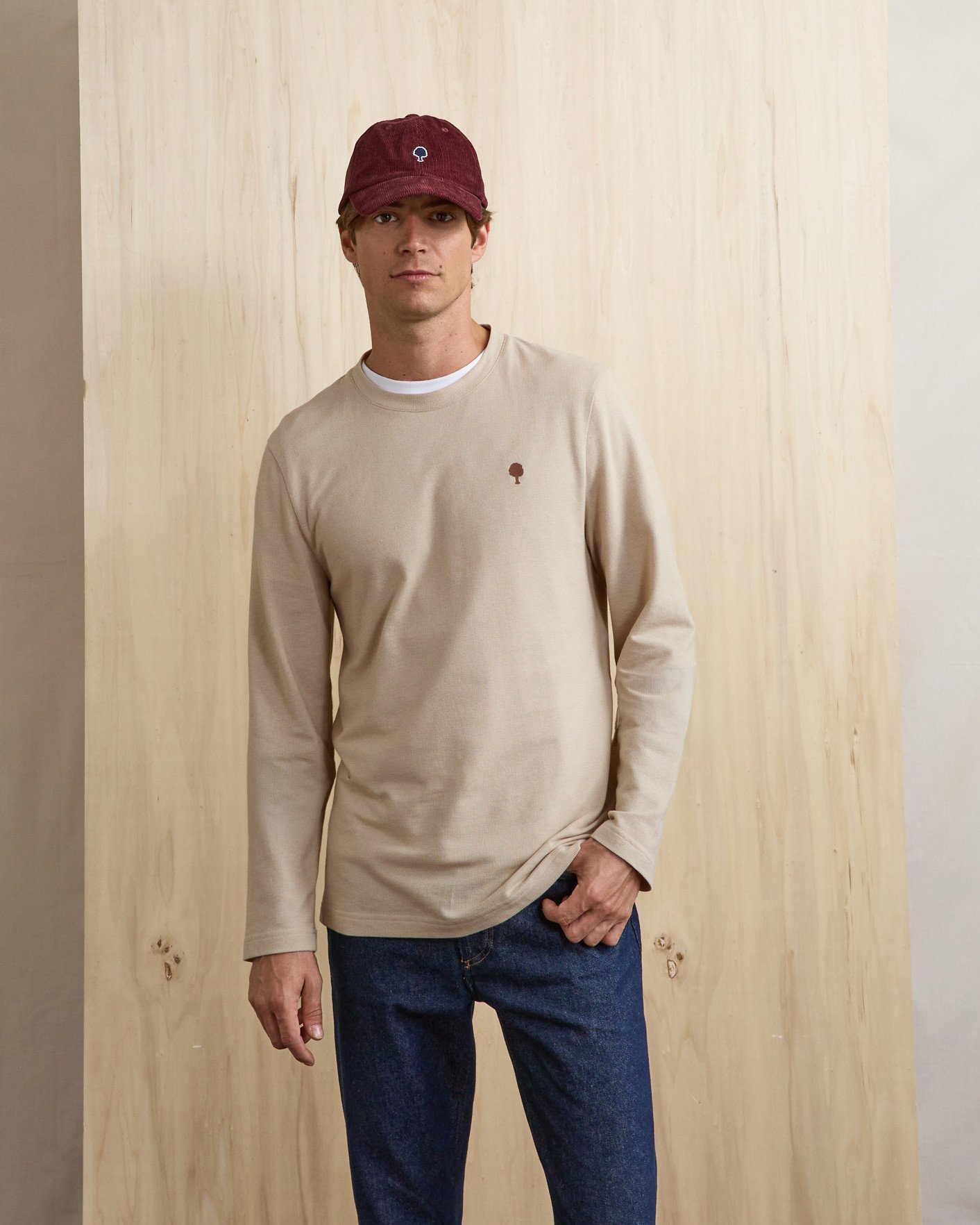 T-shirt beige chiné coton - BAILLY