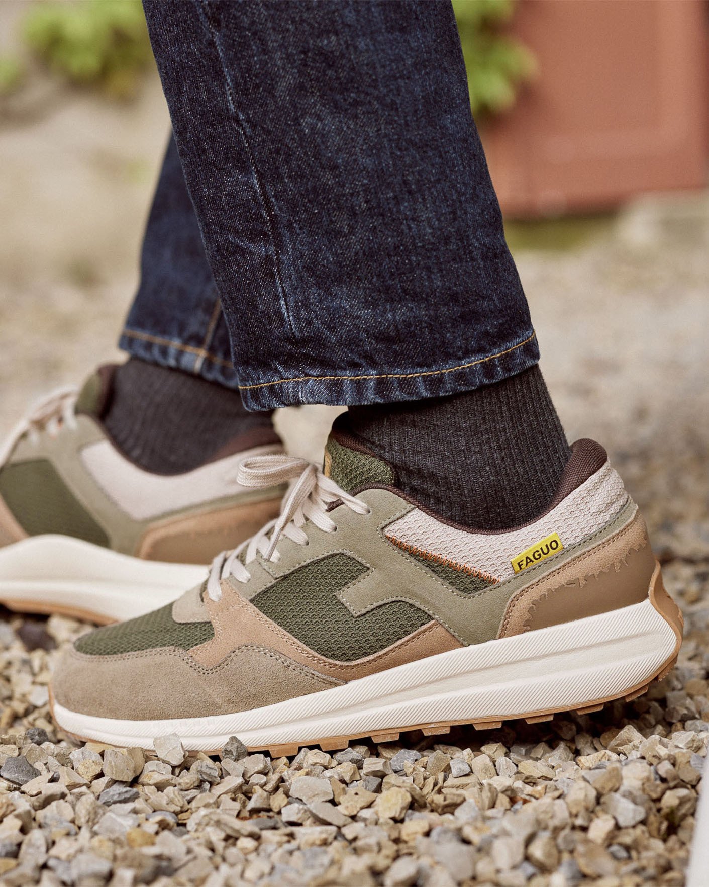 Baskets kaki & marron suède - LIMWOOD