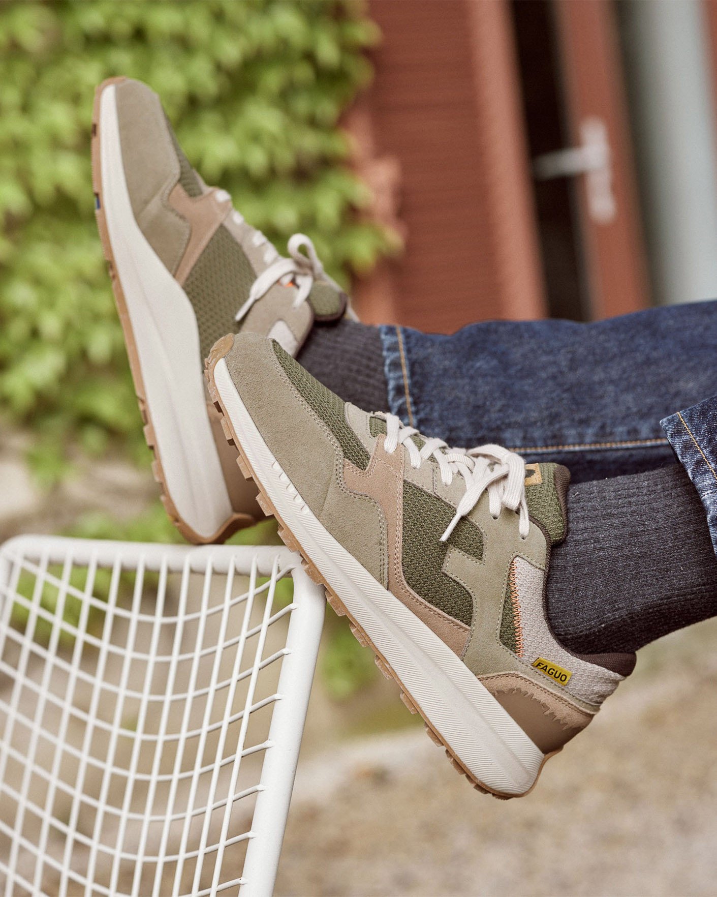 Baskets kaki & marron suède - LIMWOOD