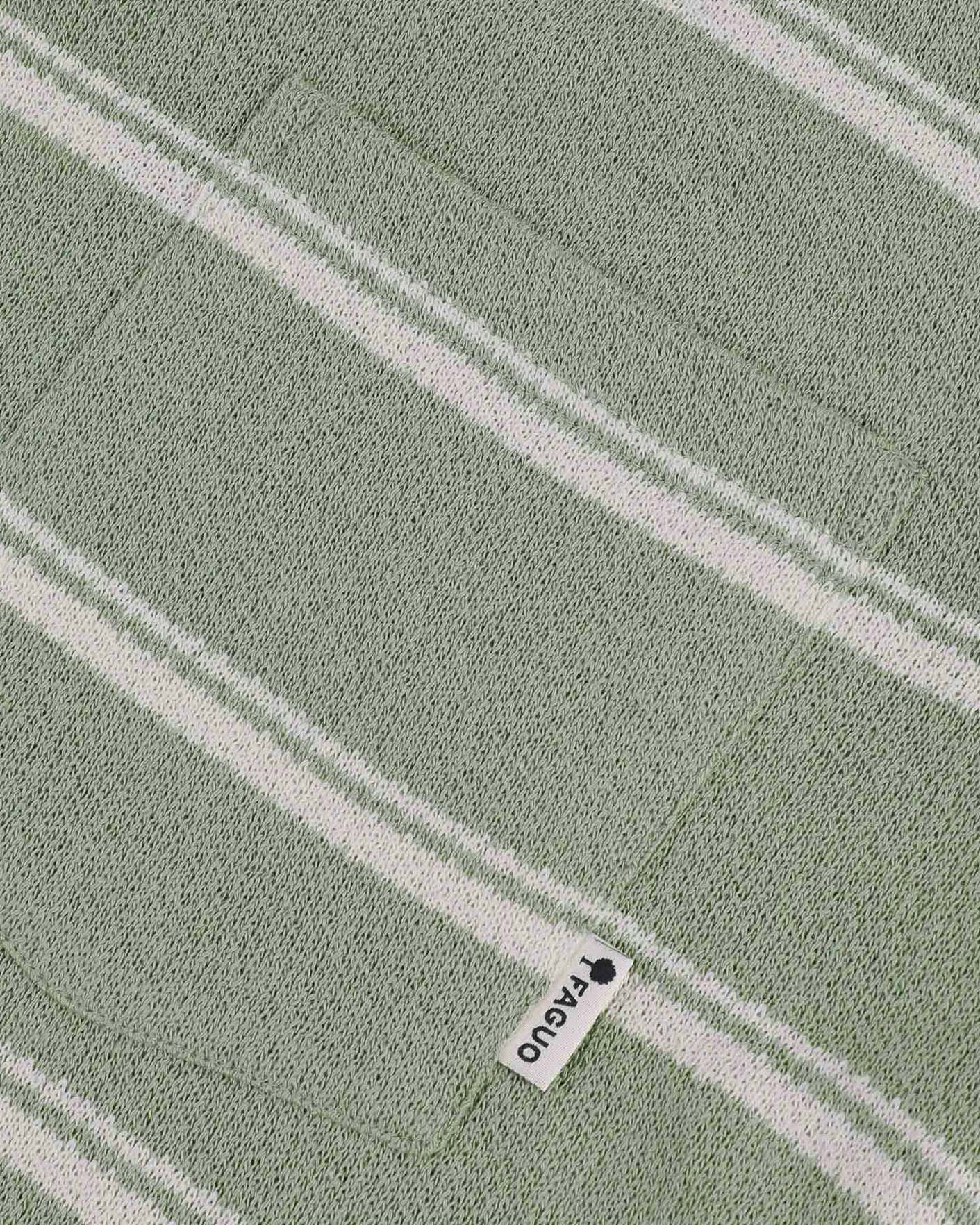 Chemise rayée kaki & écrue coton - PAIOLIVE