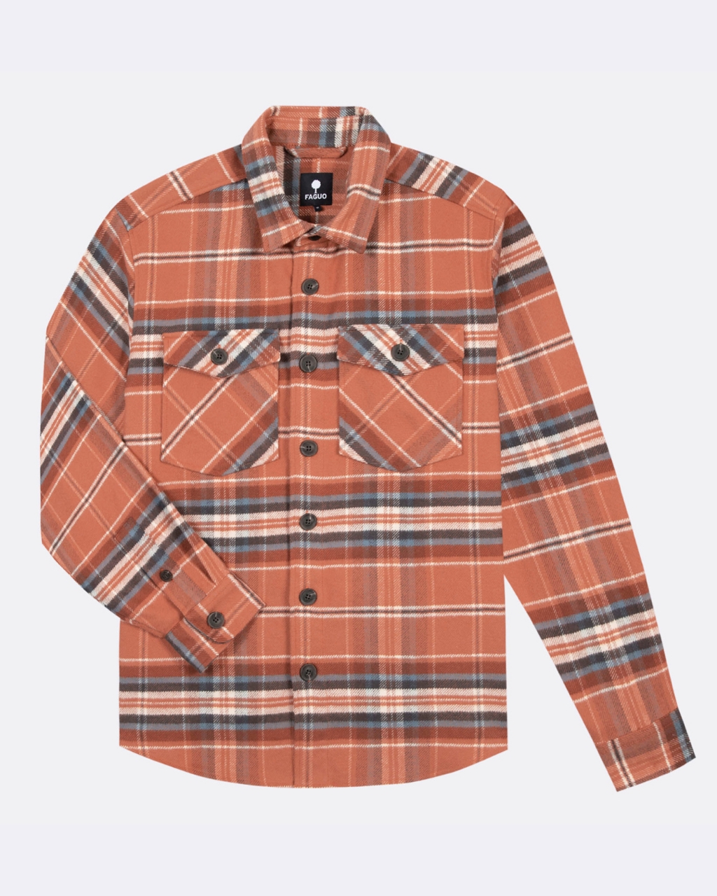 Surchemise brique & écrue coton - FLAVIGNY