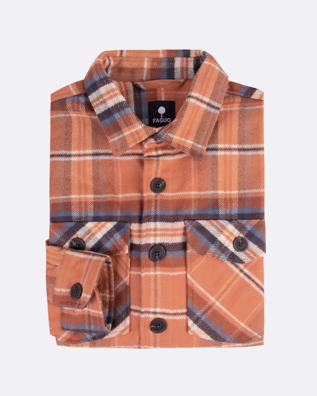 Surchemise brique & écrue coton - FLAVIGNY