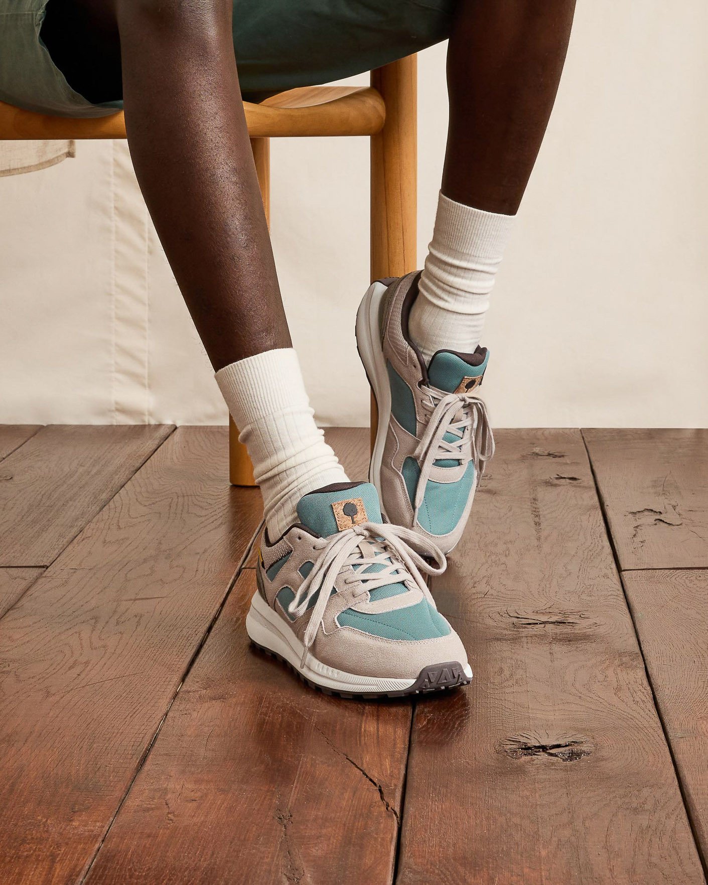 Baskets beiges & bleu clair suède - LIMWOOD