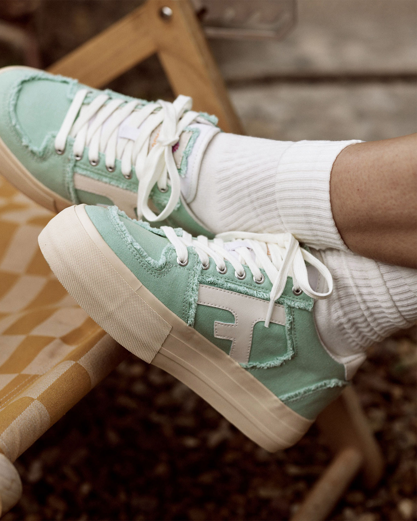 Baskets en toile vert menthe - WALNUT PLATFORM