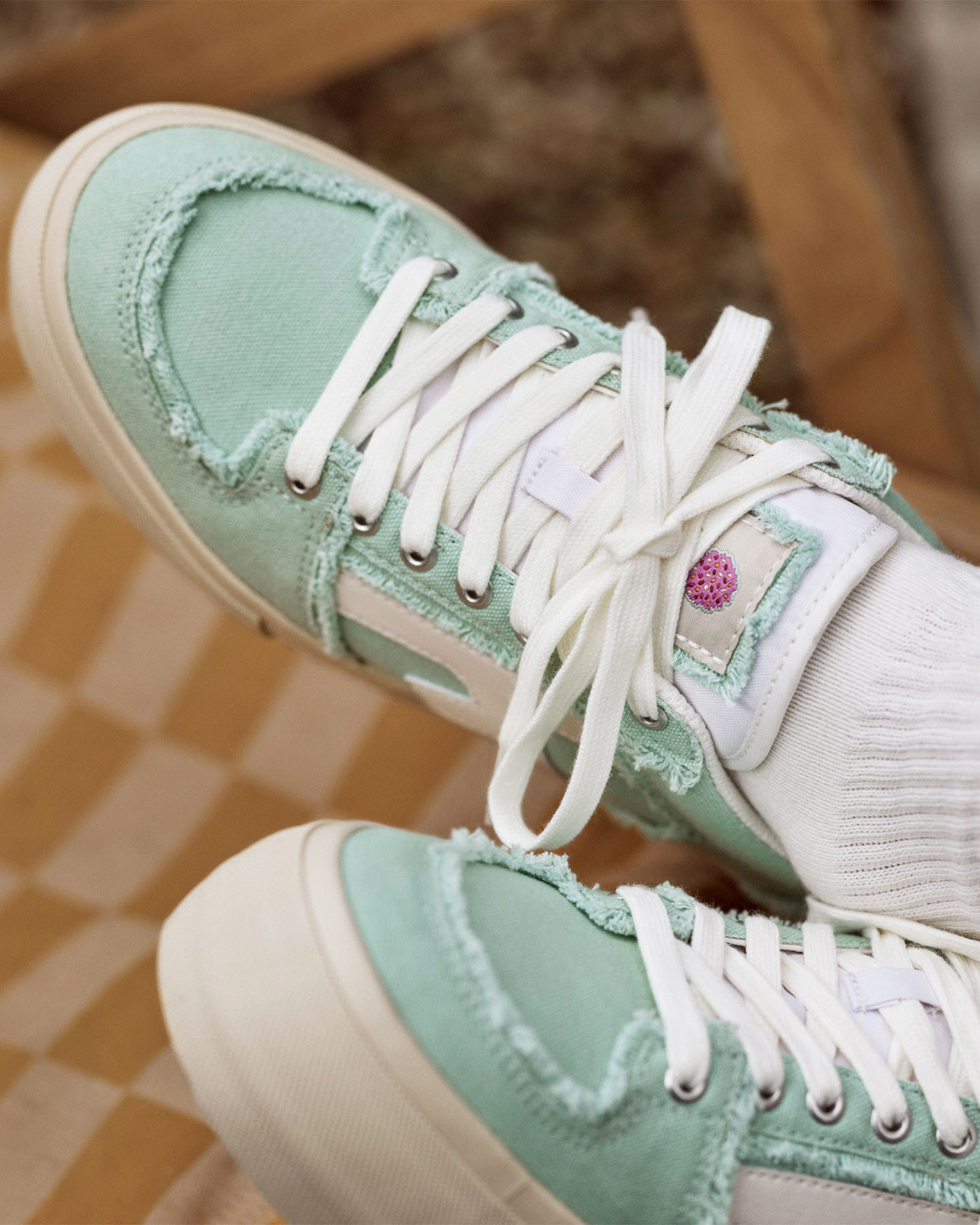 Baskets en toile vert menthe - WALNUT PLATFORM