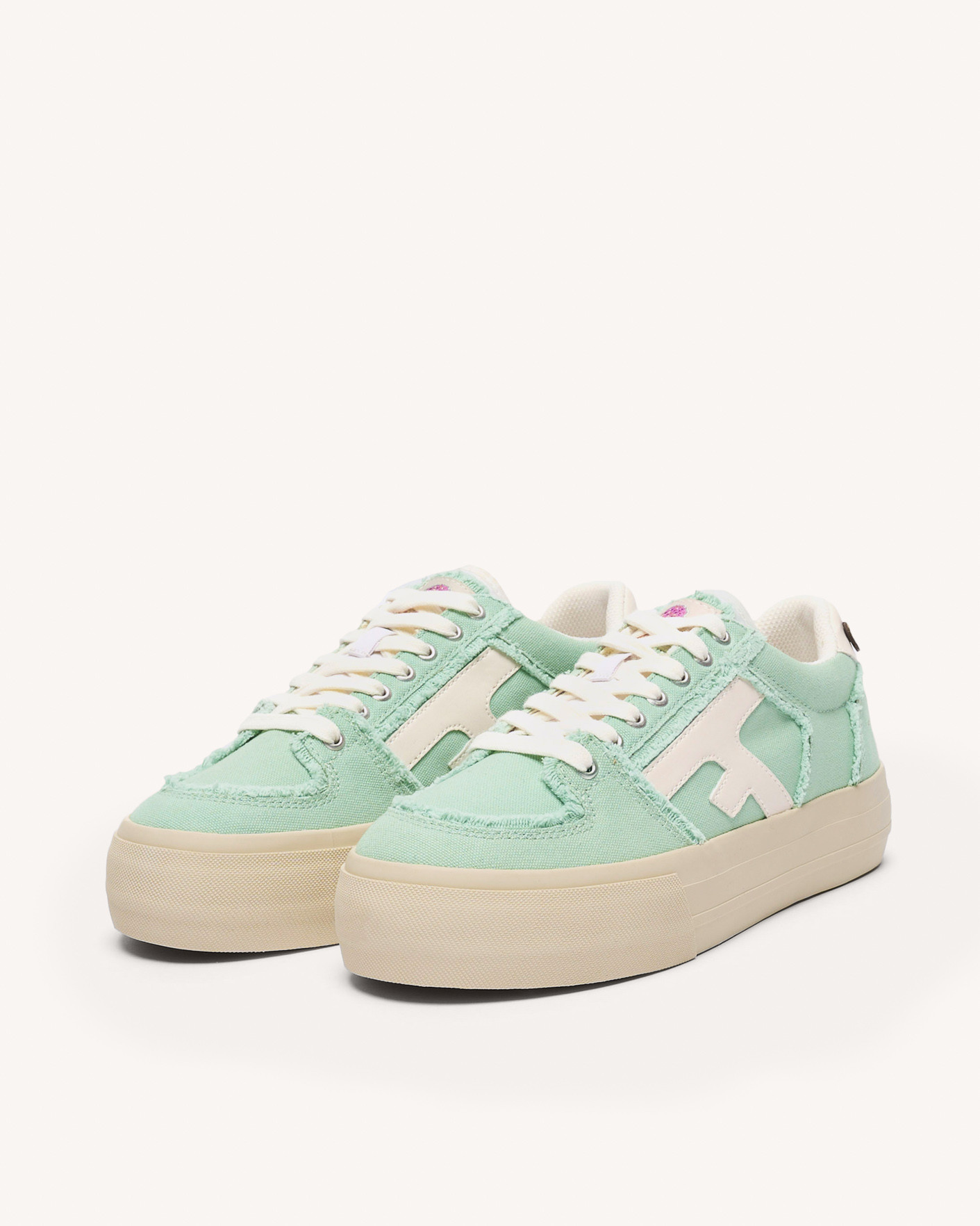 Baskets en toile vert menthe - WALNUT PLATFORM