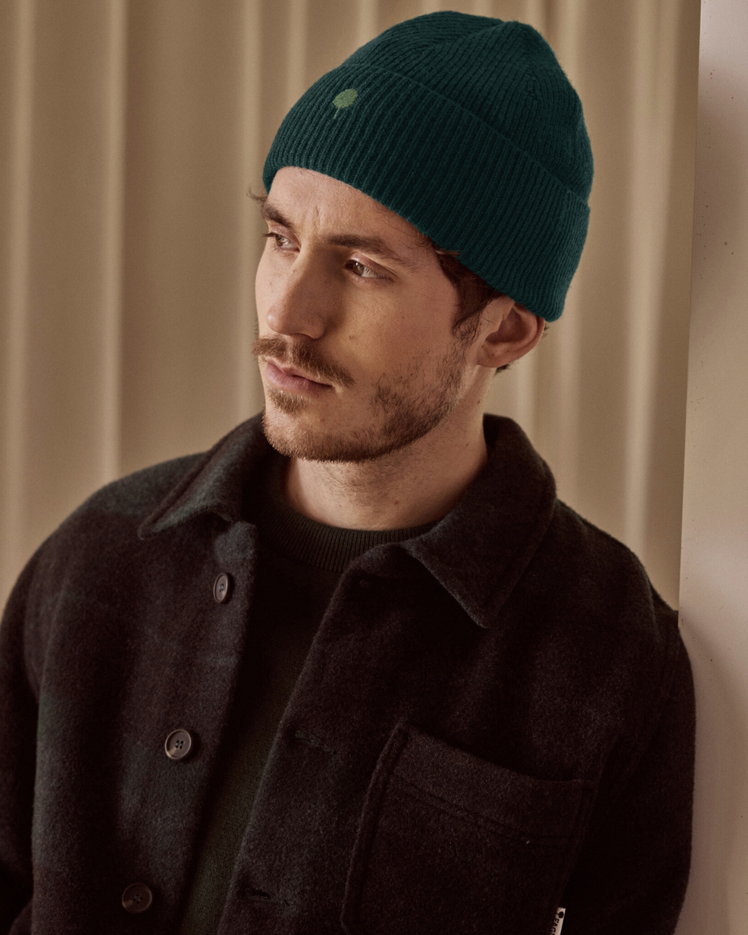 Bonnet vert foncé laine