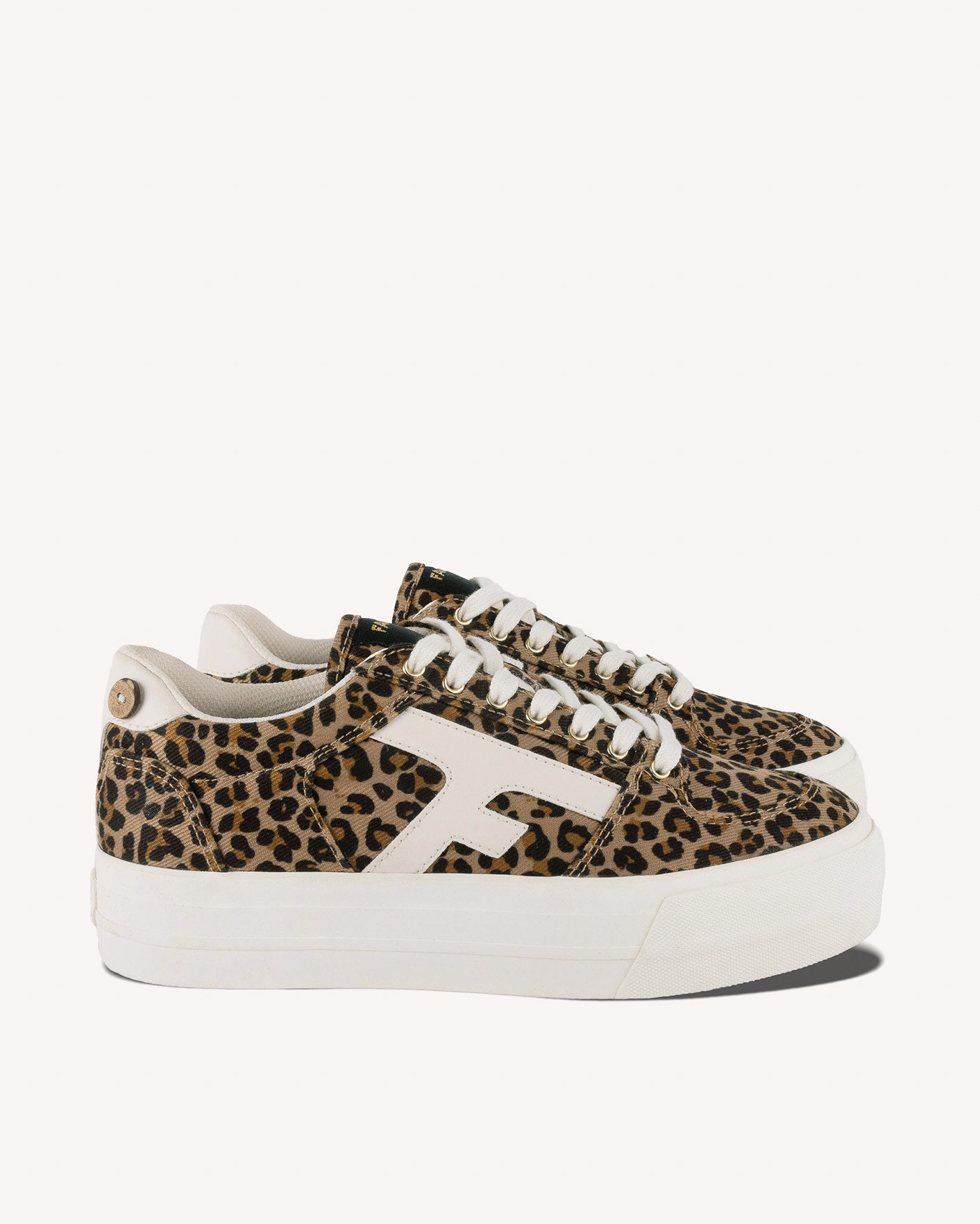 Baskets en velours marron & léopard - WALNUT PLATFORM