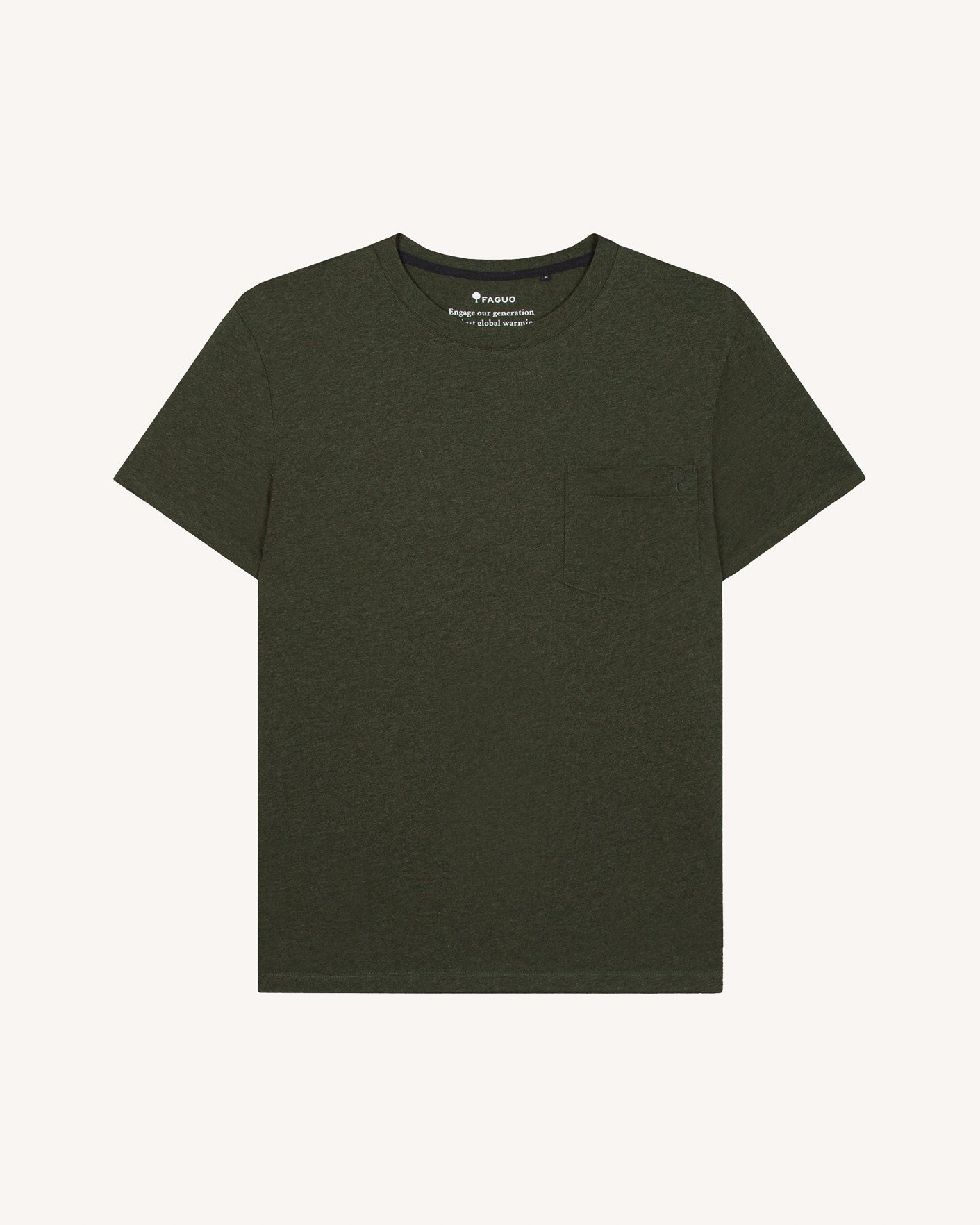 T-shirt vert foncé coton - OLONNE