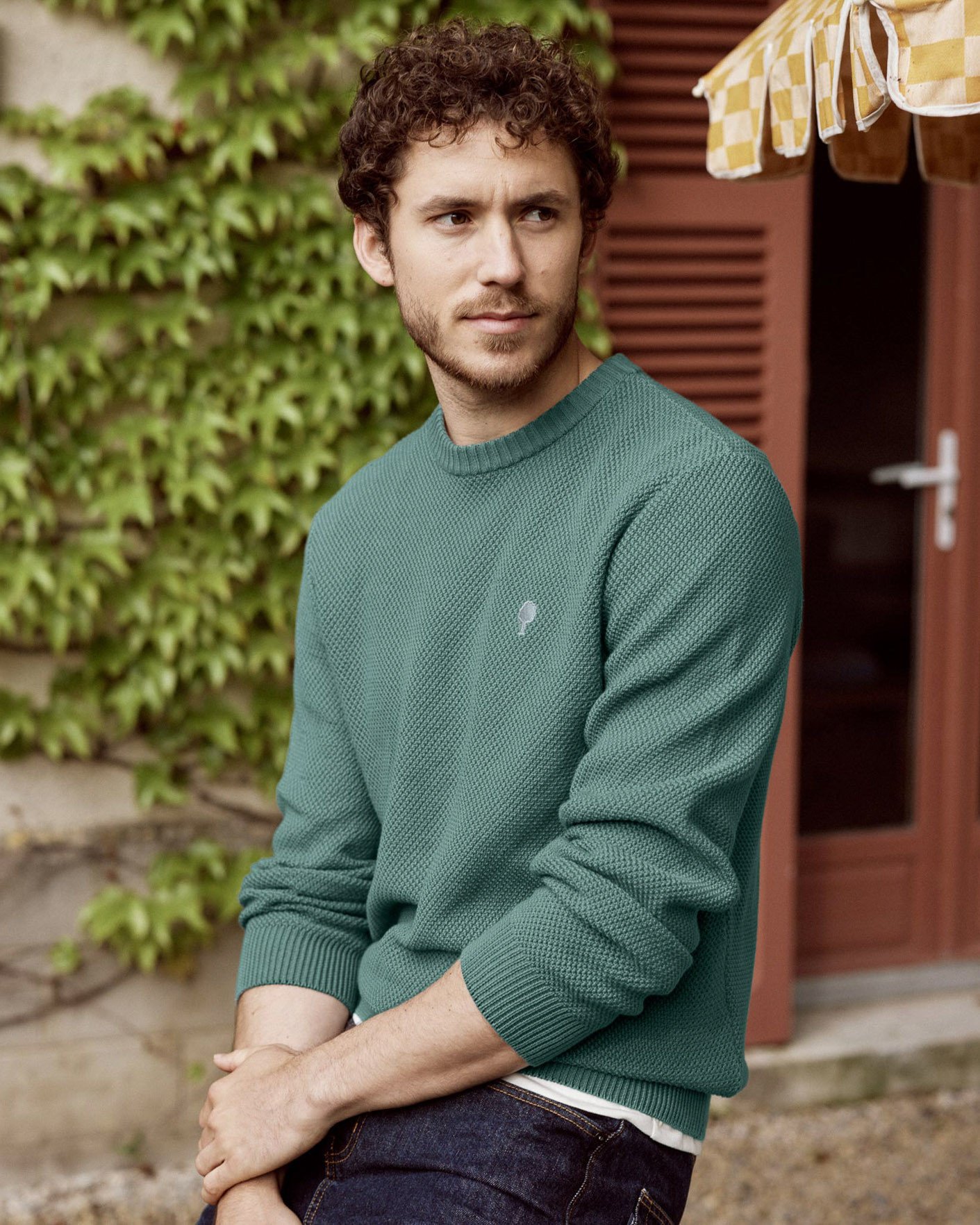 Pull en coton vert d'eau - OPALE