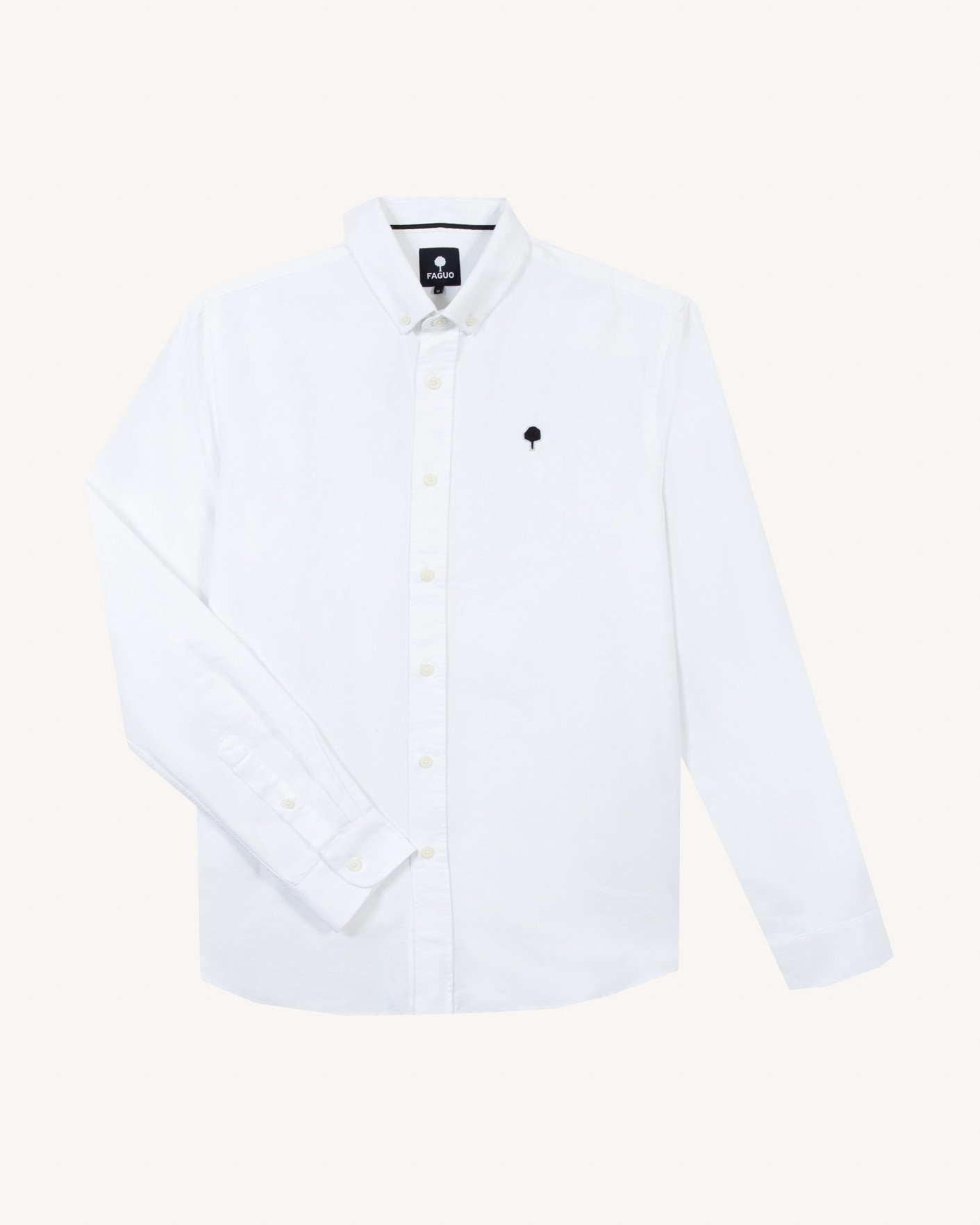 Chemise manches longues blanche coton - IVOY