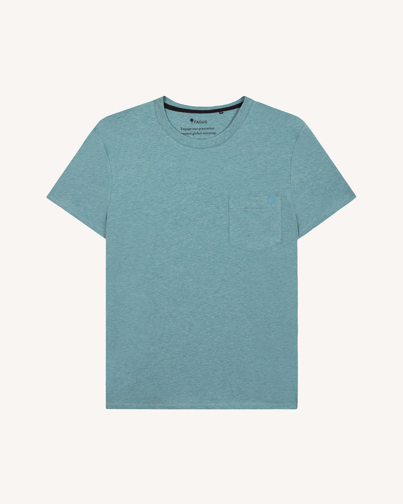 T-shirt bleu grisé coton - OLONNE
