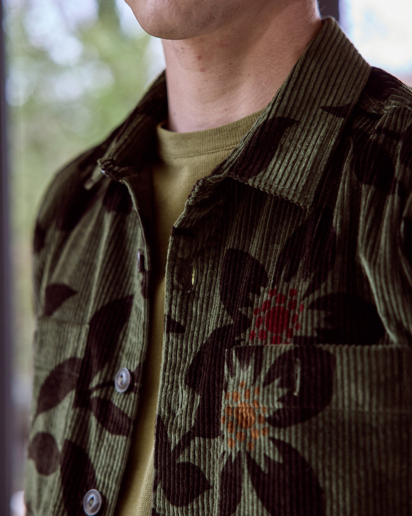 Surchemise olive & kaki coton - CLEMONT