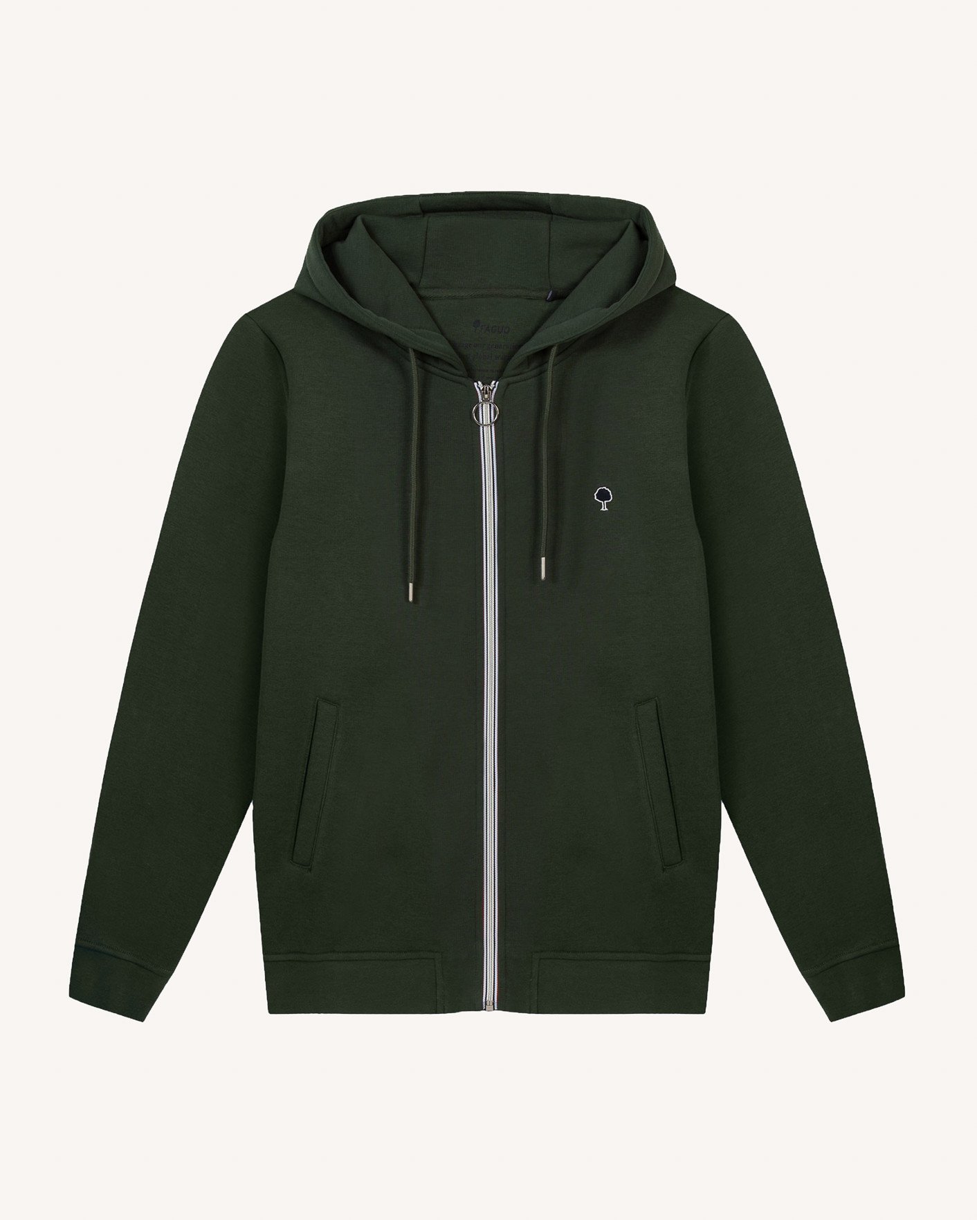 Sweat zippé vert foncé coton - MESNIL
