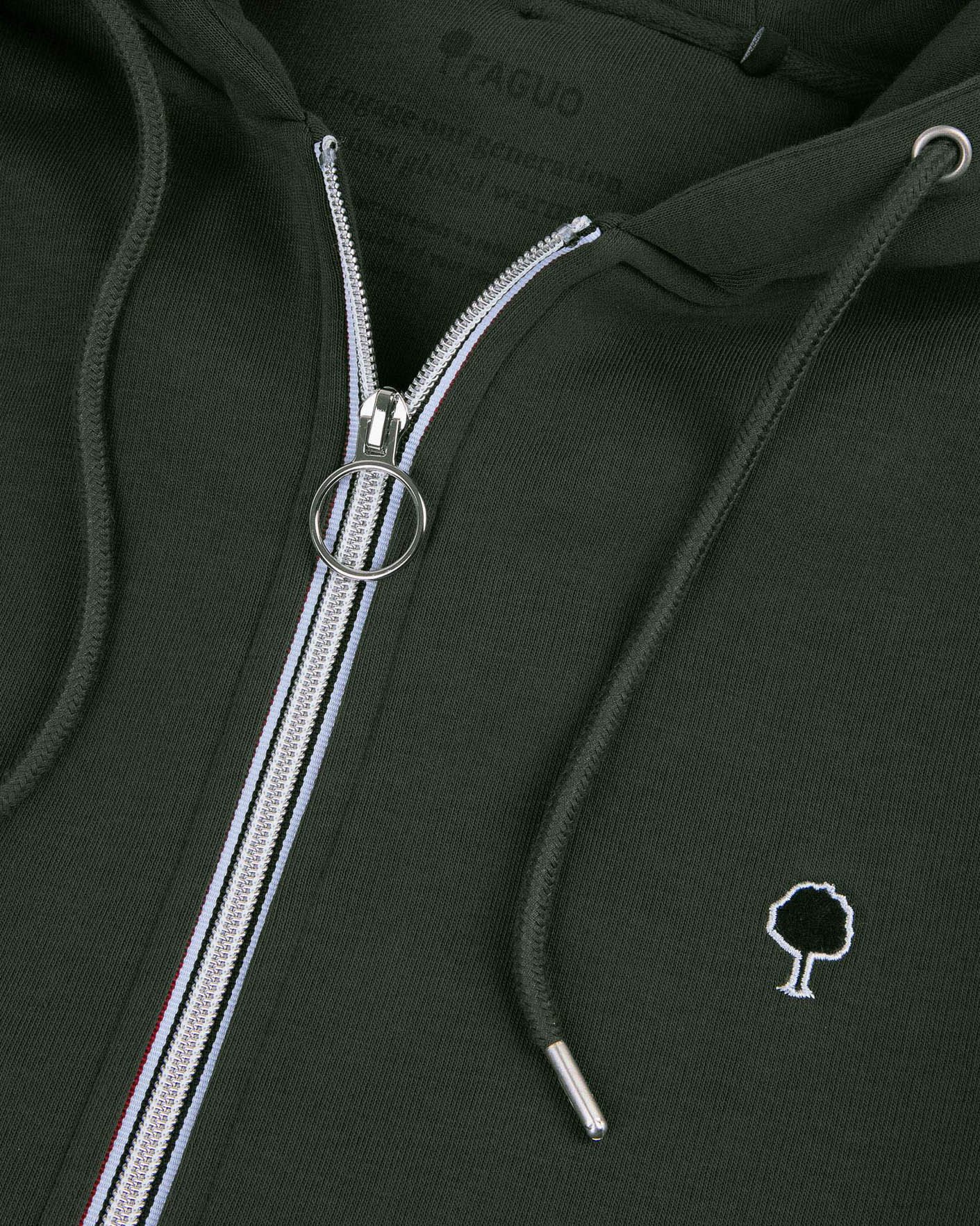 Sweat zippé vert foncé coton - MESNIL