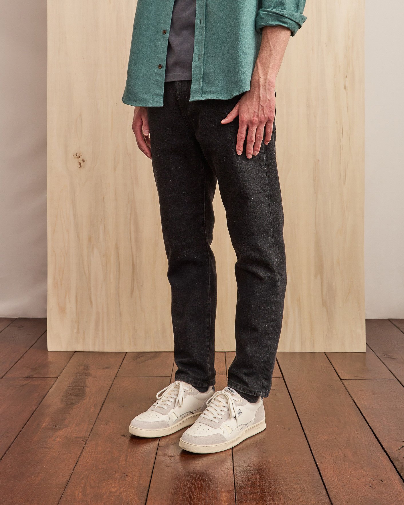 Jean fuselé noir coton - TAPERED