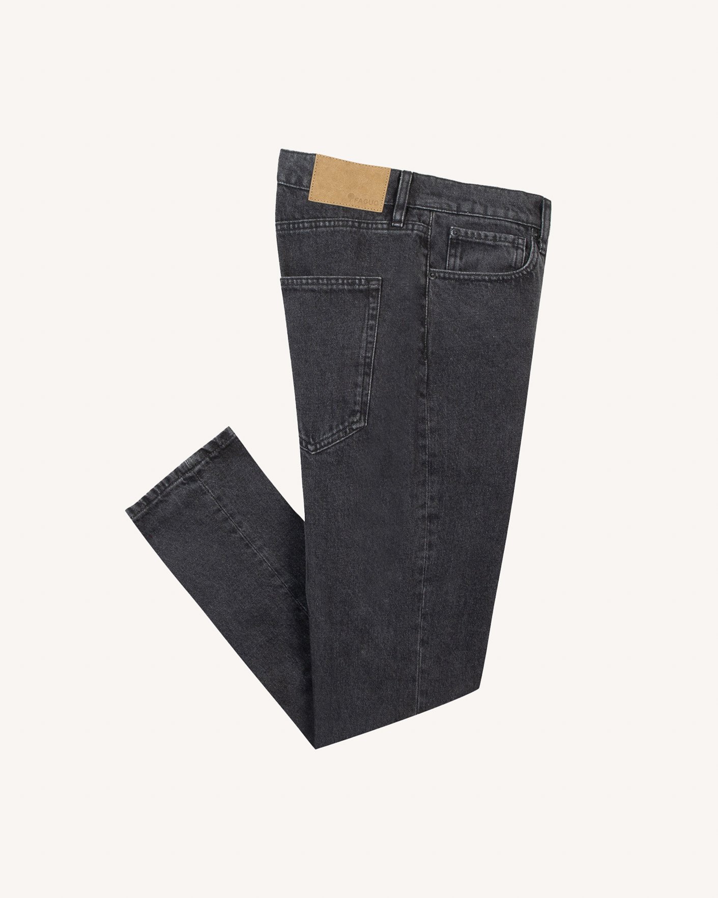 Jean fuselé noir coton - TAPERED