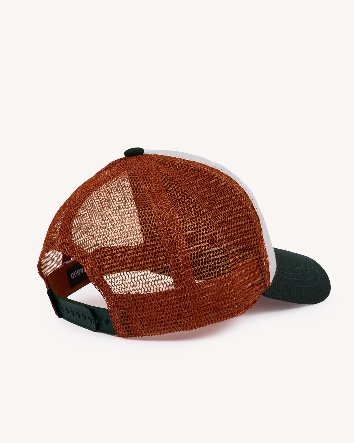 Casquette vert foncé & orange laine - TRUCKER CAP