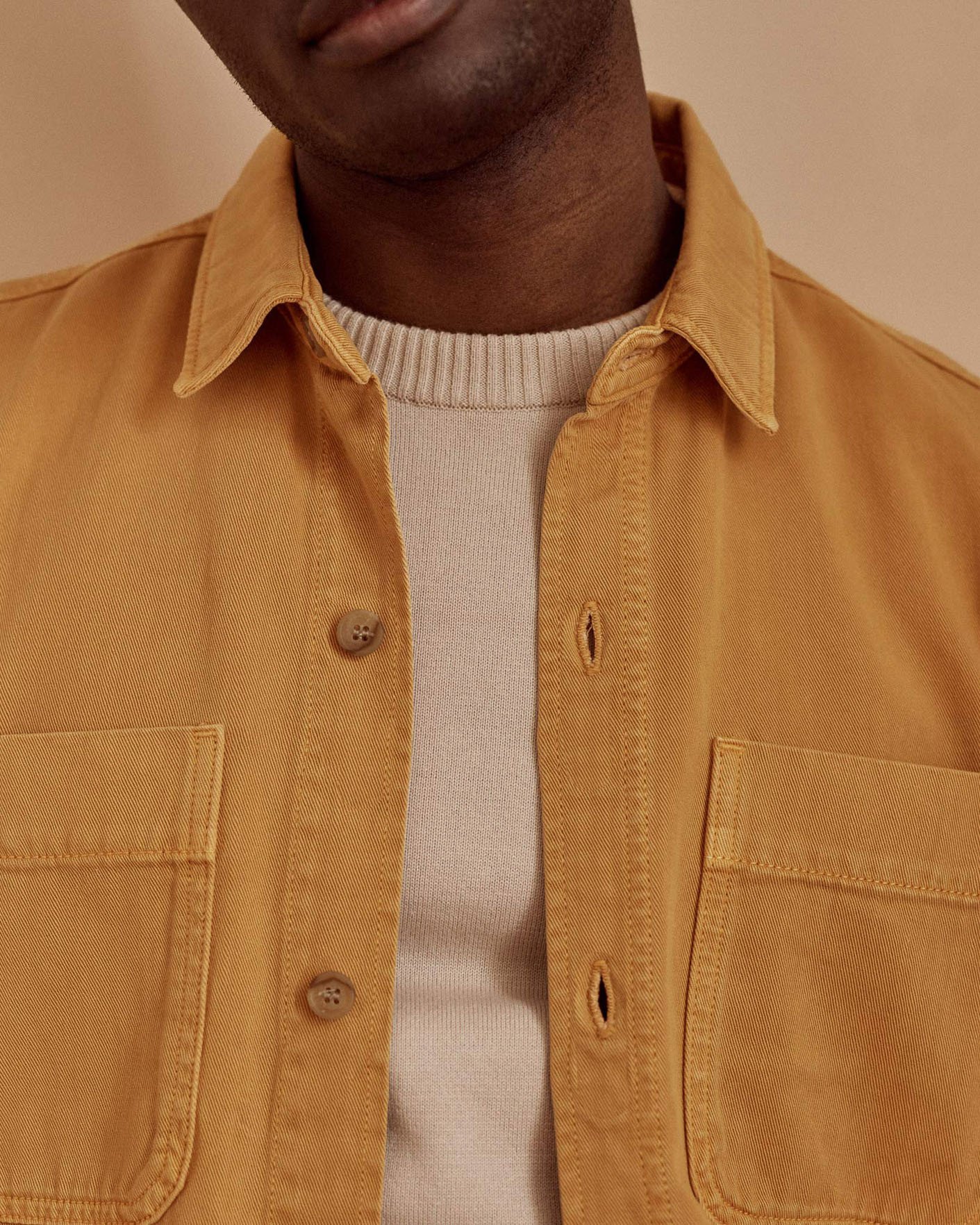 Surchemise orange clair coton - CLEMONT