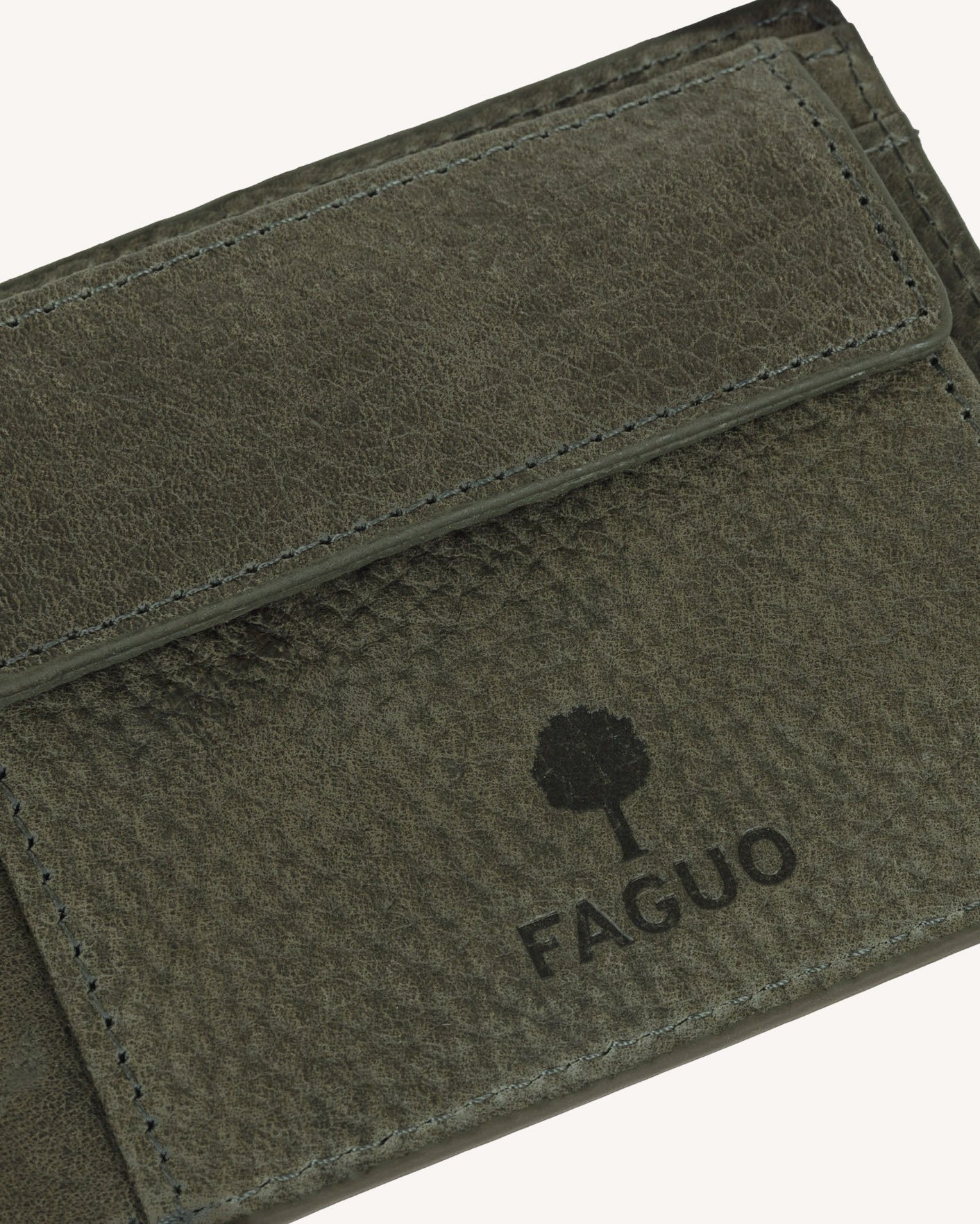 Porte-monnaie en cuir vert foncé - PURSE