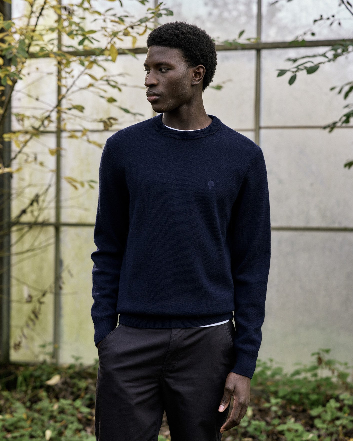 Pull en laine bleu marine - MARIGNE