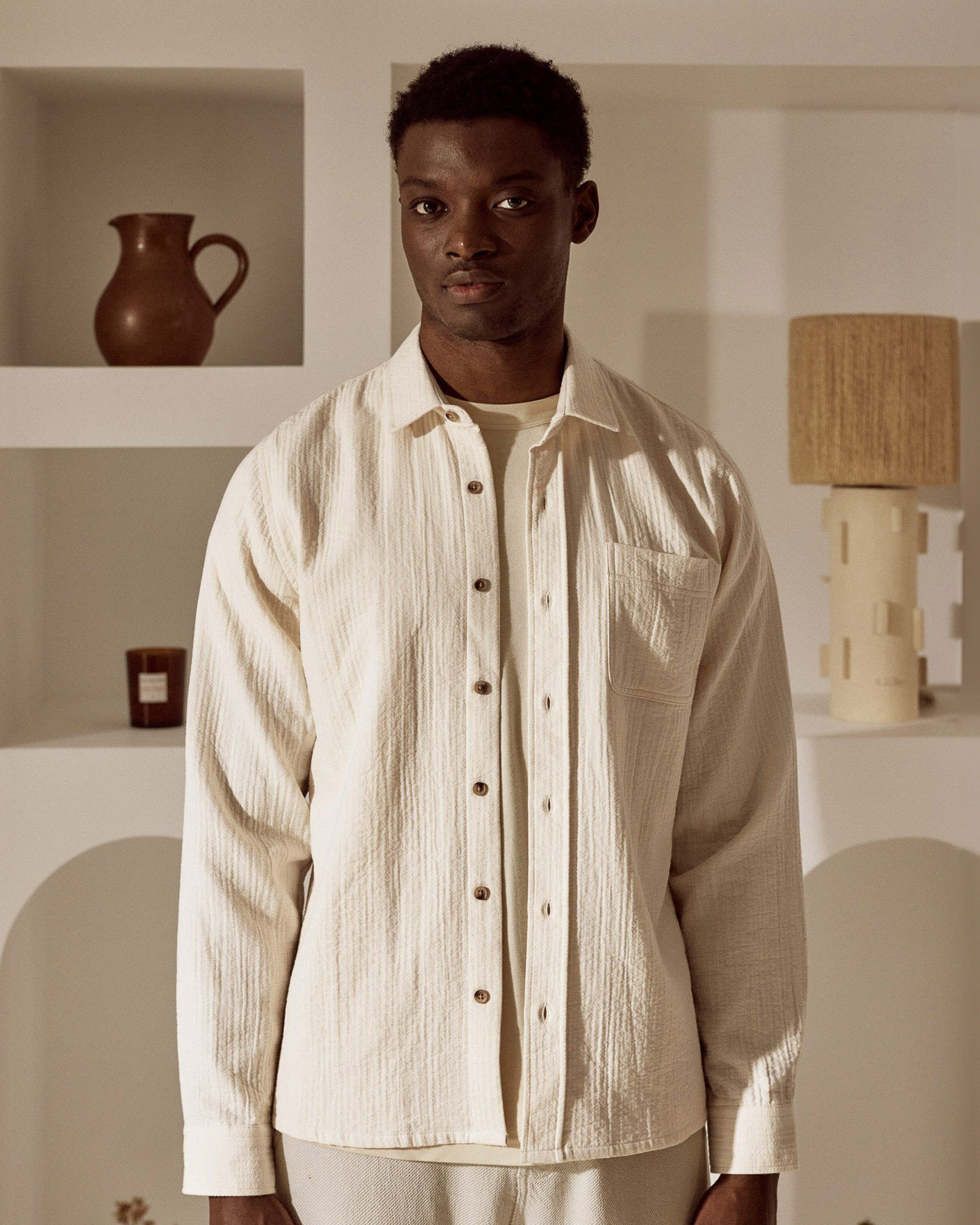 Chemise beige coton - SIGNY