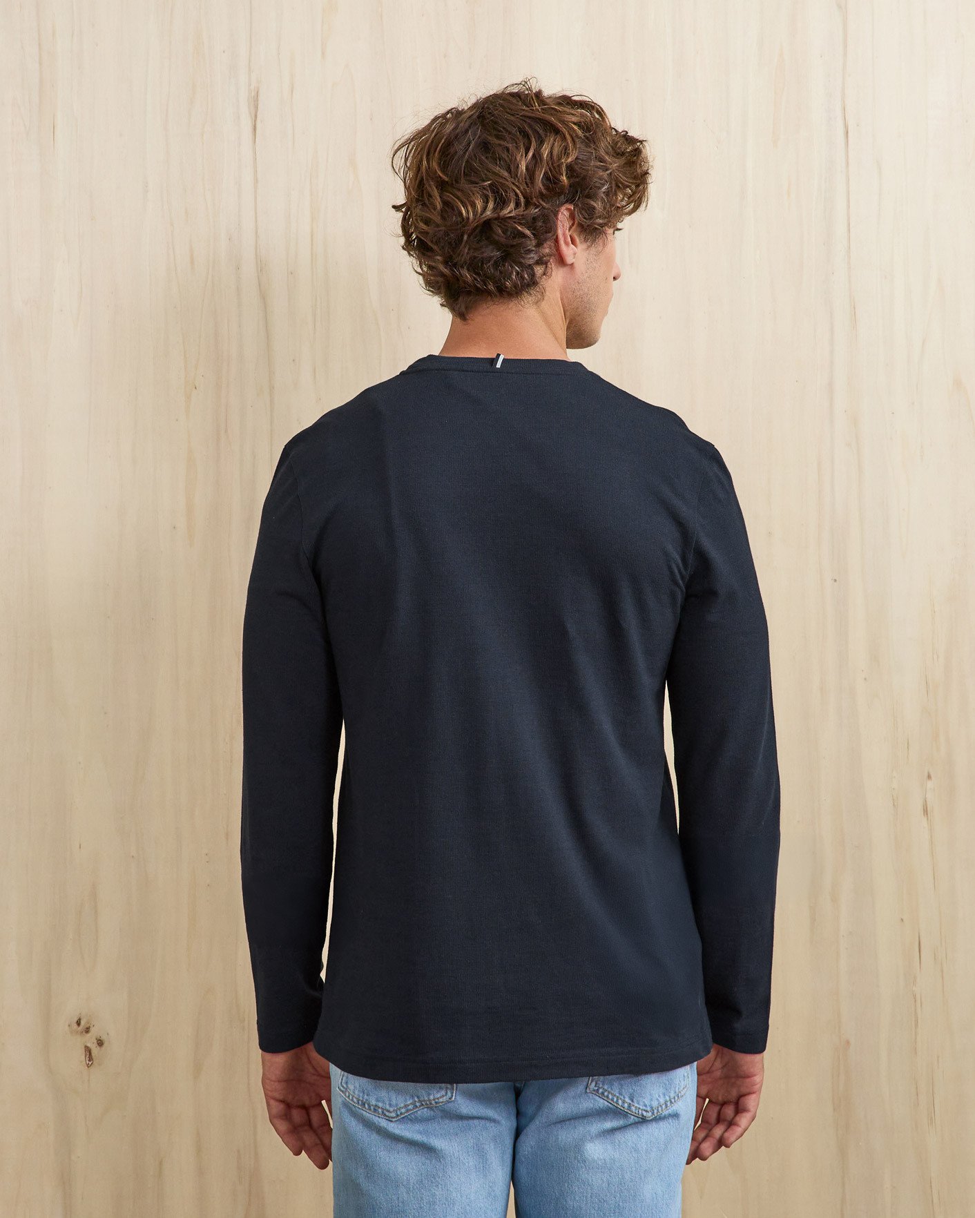 T-shirt bleu marine & écru coton - BAILLY