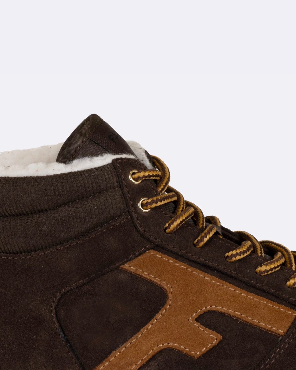 Baskets montantes marron foncé cuir - WALNUT MID