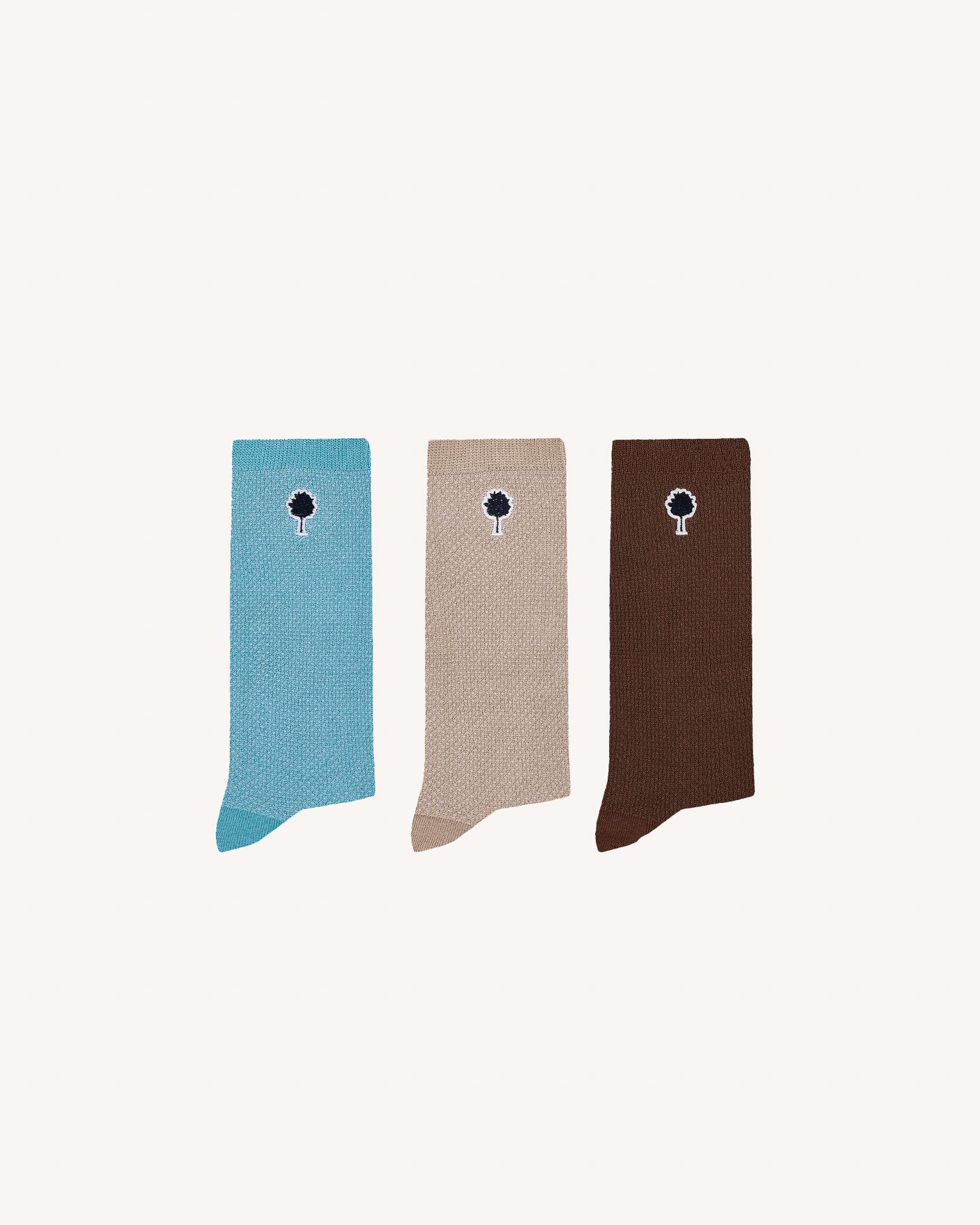 Lot de chaussettes x3 bleu clair & camel coton - SOCKS
