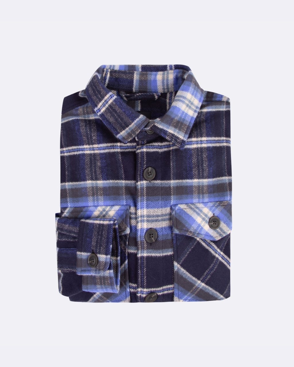 Surchemise bleu foncé & blanche coton - FLAVIGNY